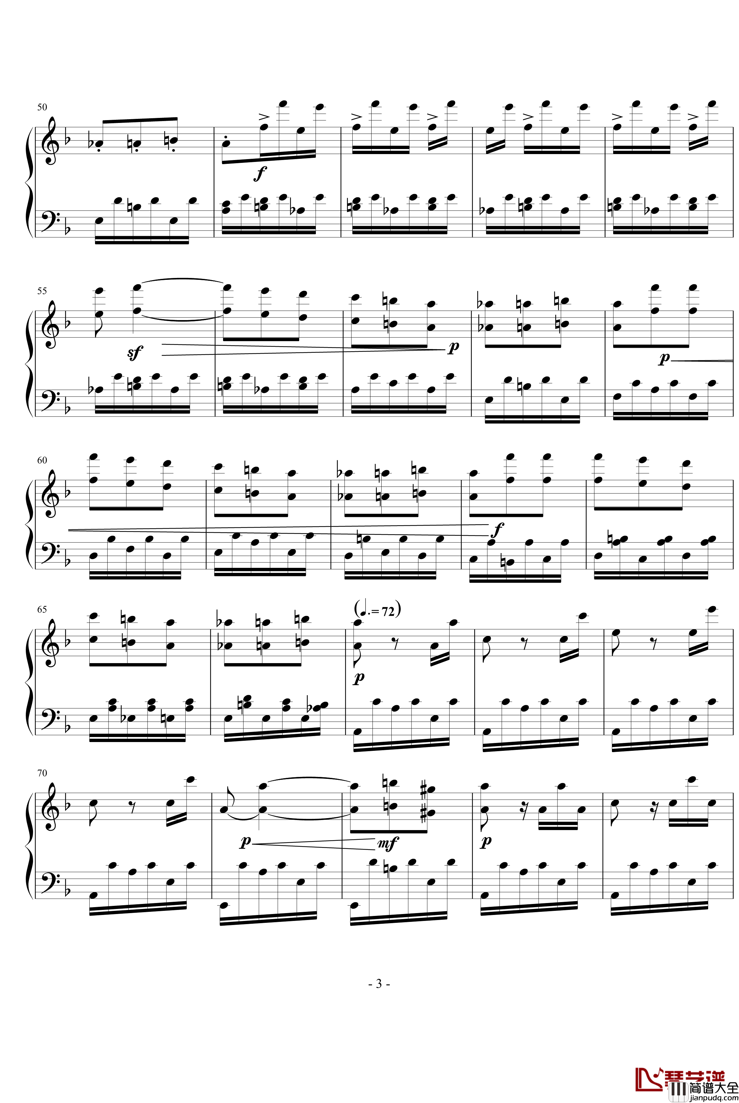 暴风雨第三乐章钢琴谱_贝多芬_beethoven