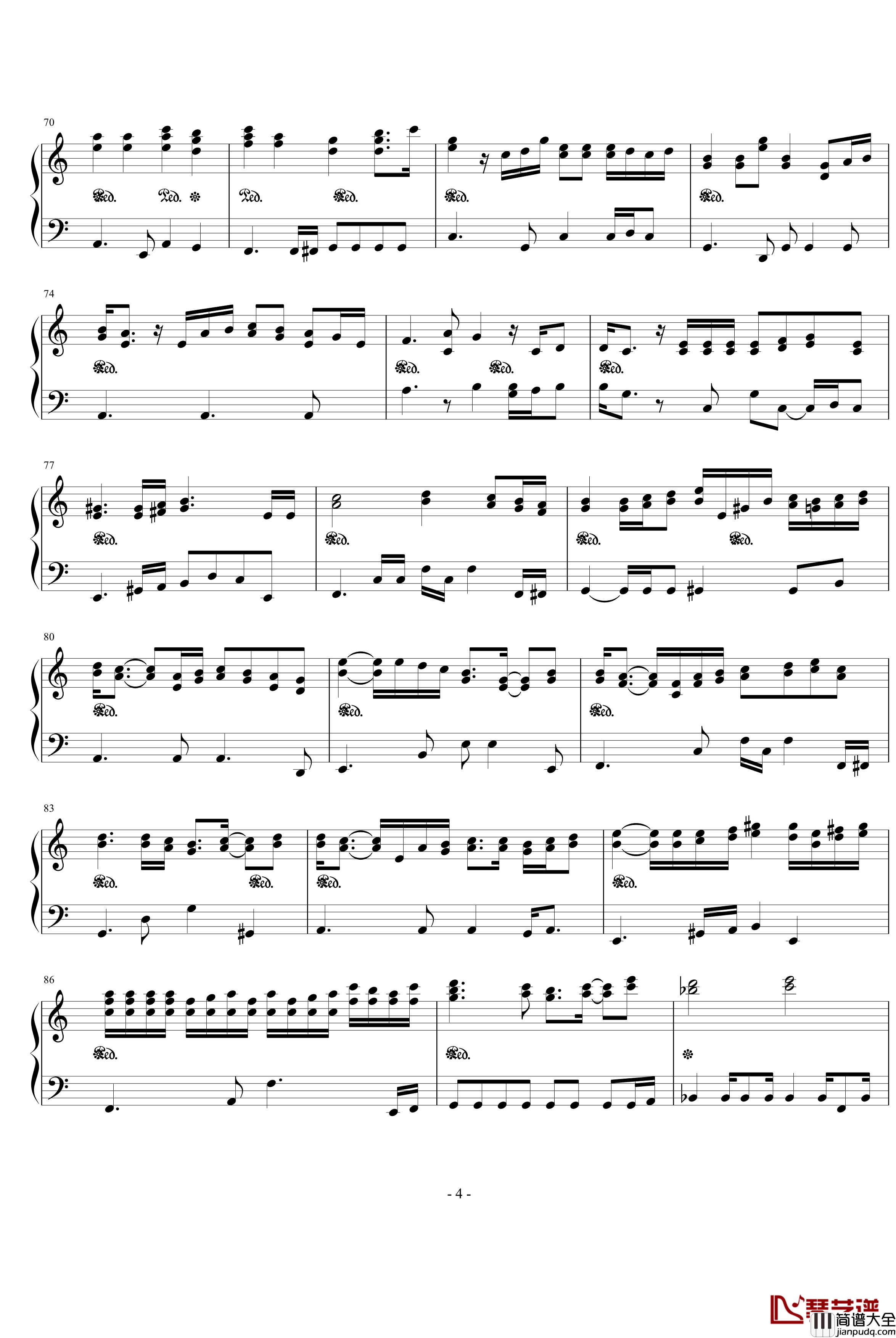 taers钢琴谱_钢琴版_欧美经典