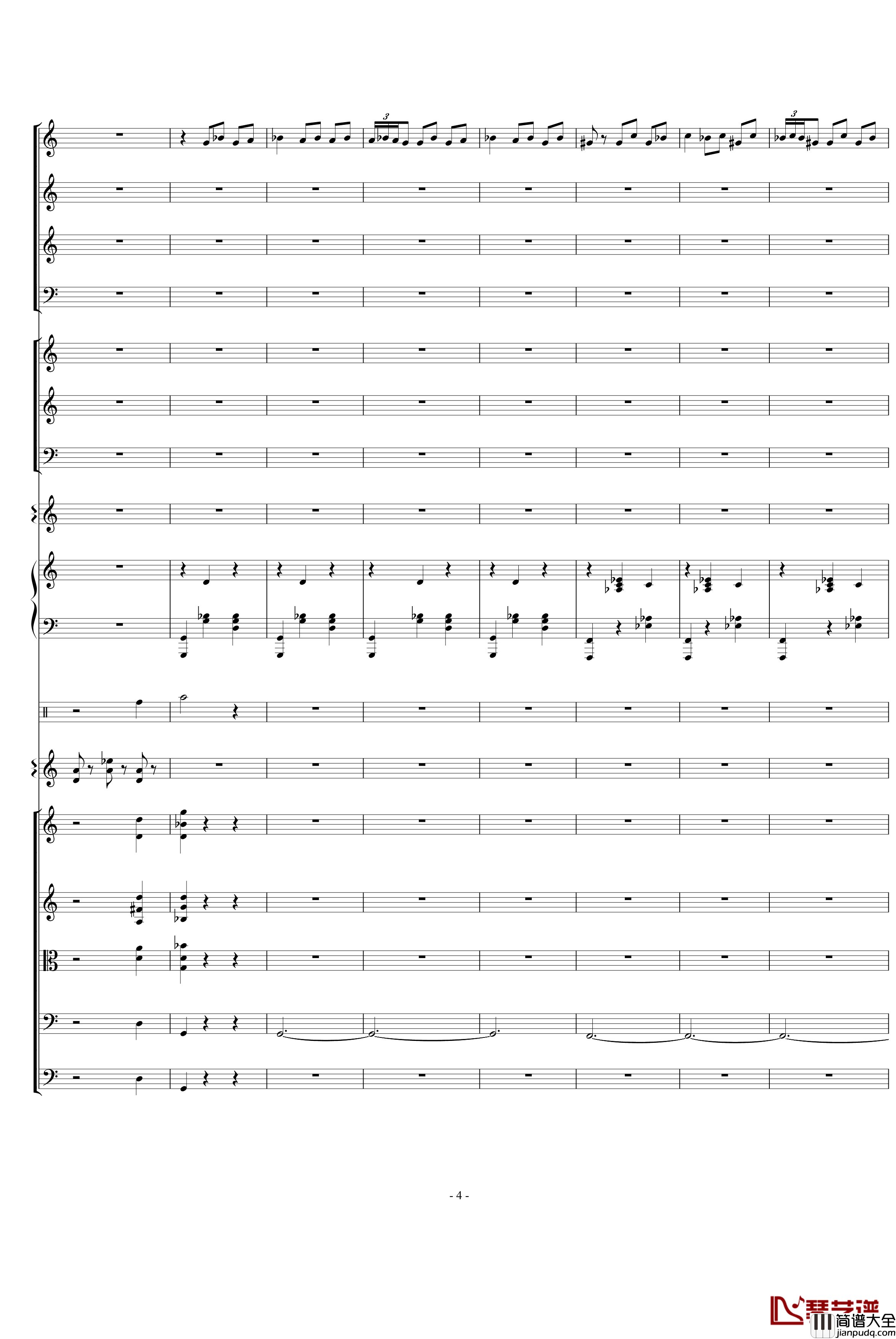 骷髅舞钢琴谱_死之舞_圣桑