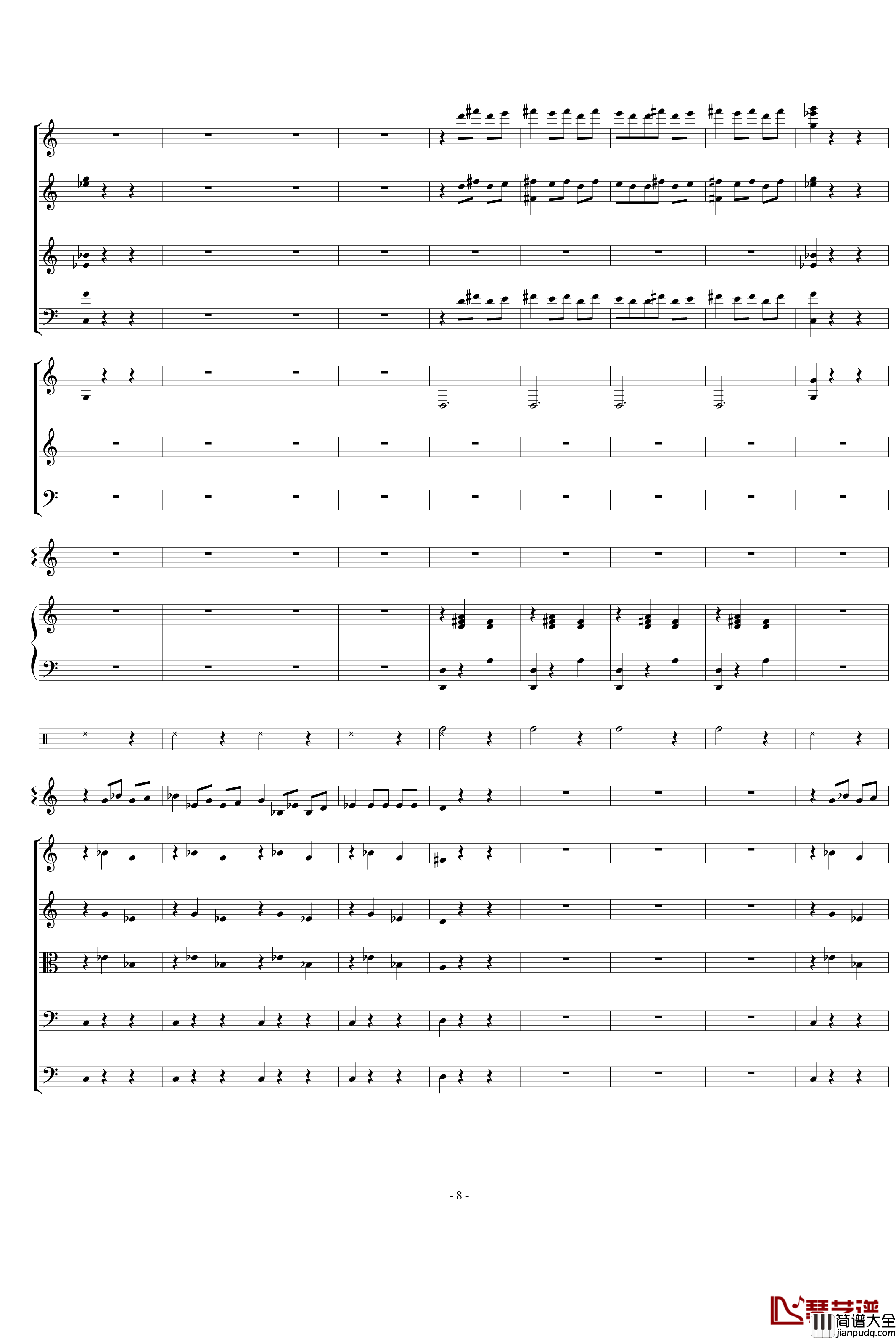 骷髅舞钢琴谱_死之舞_圣桑