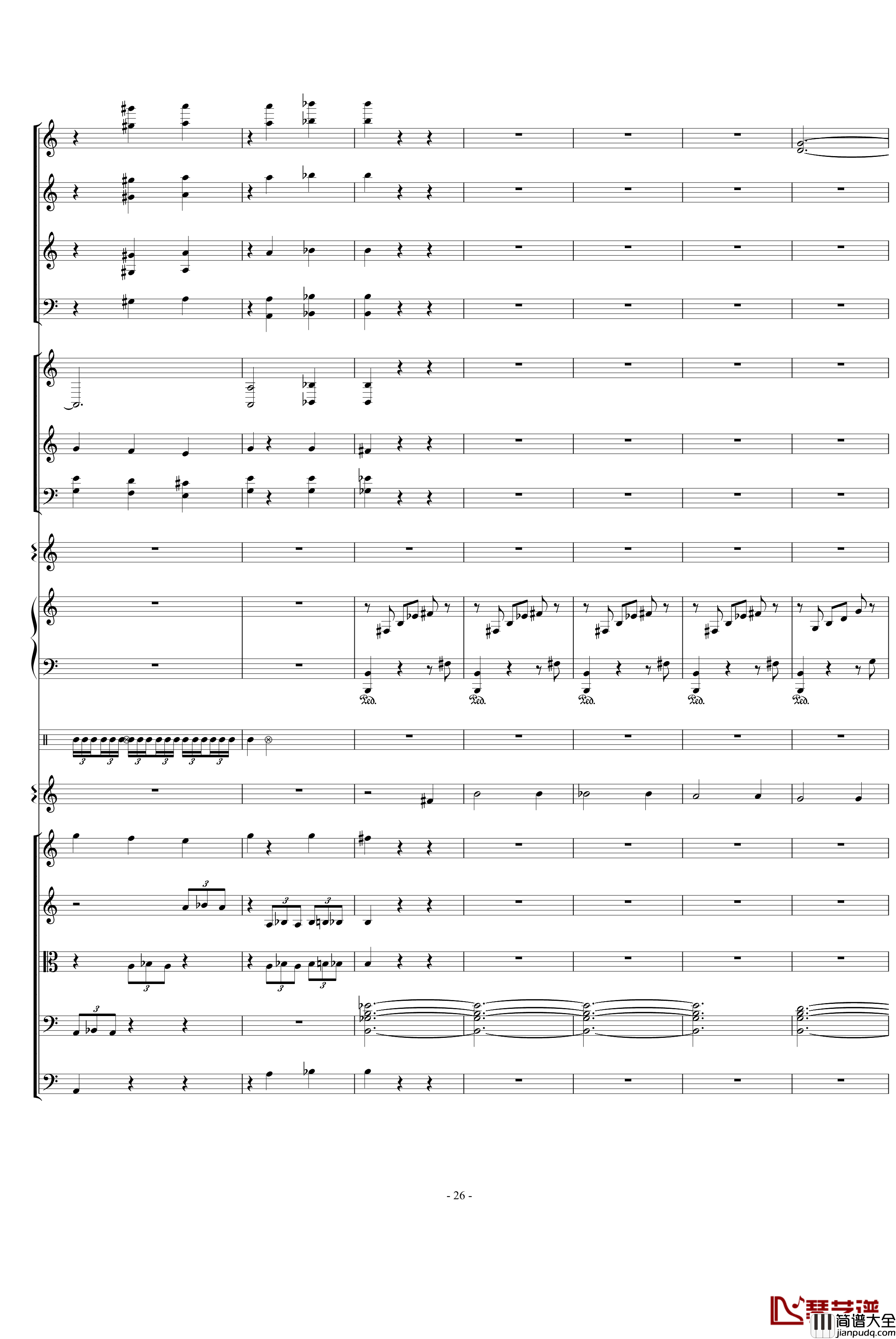 骷髅舞钢琴谱_死之舞_圣桑