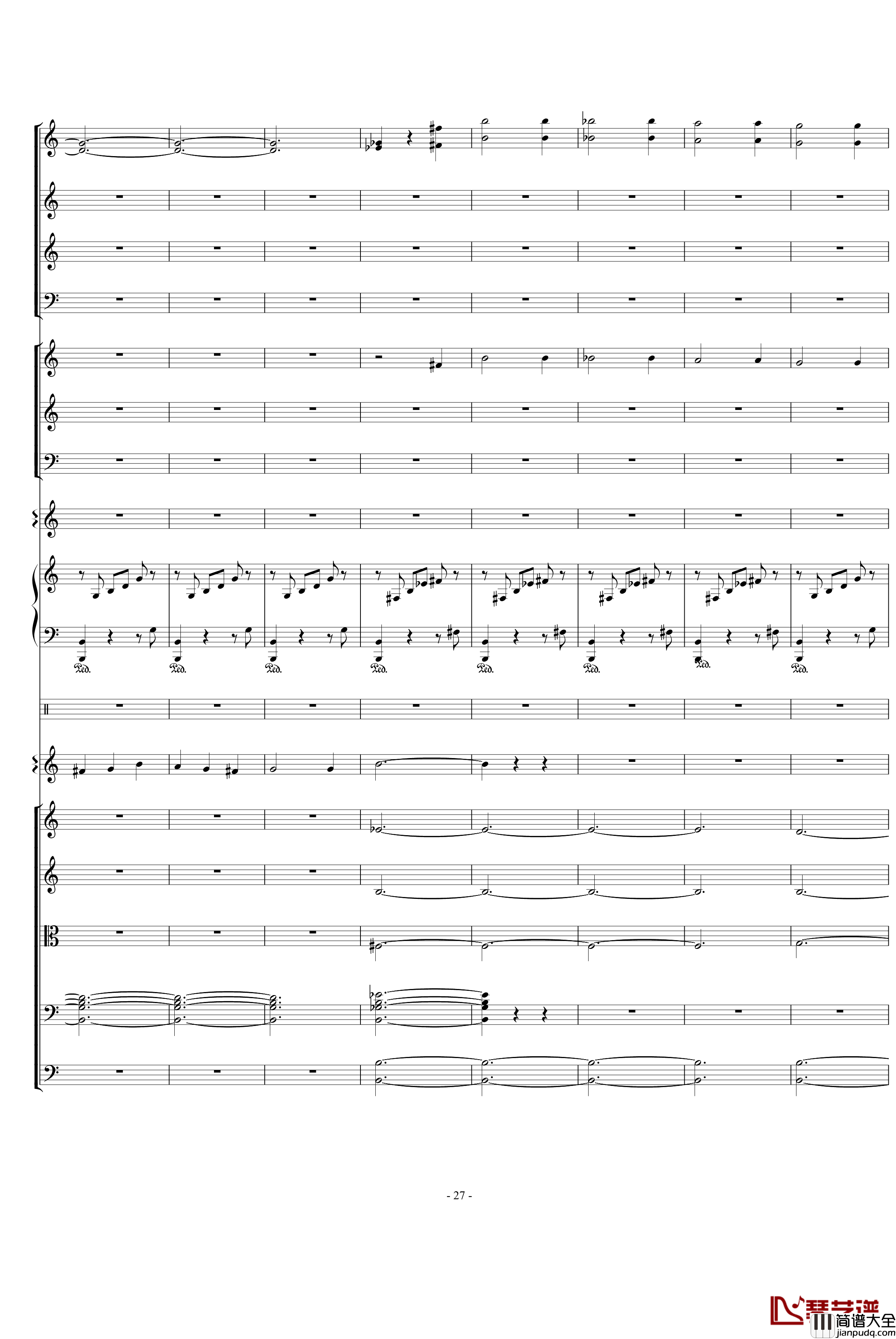 骷髅舞钢琴谱_死之舞_圣桑