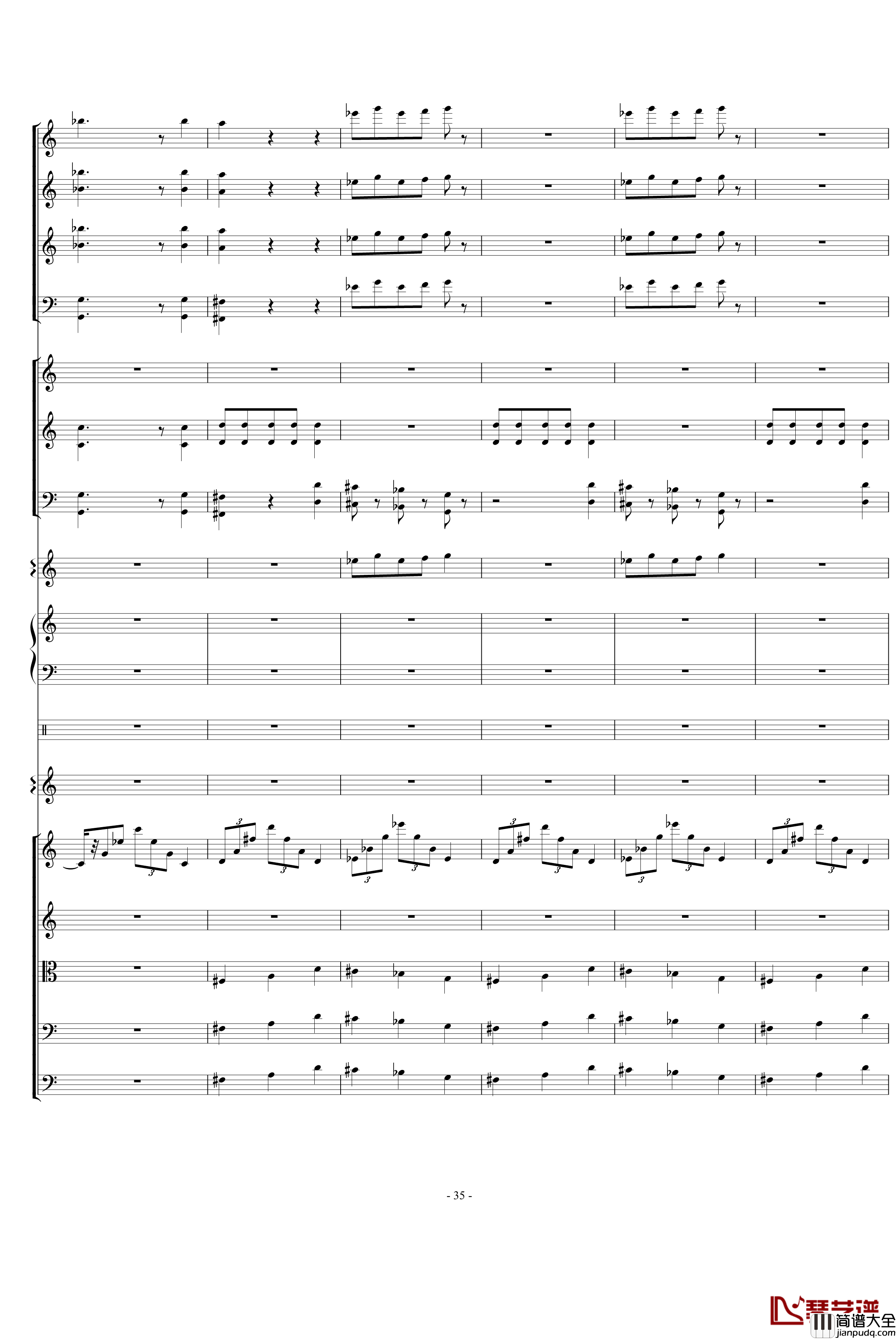 骷髅舞钢琴谱_死之舞_圣桑