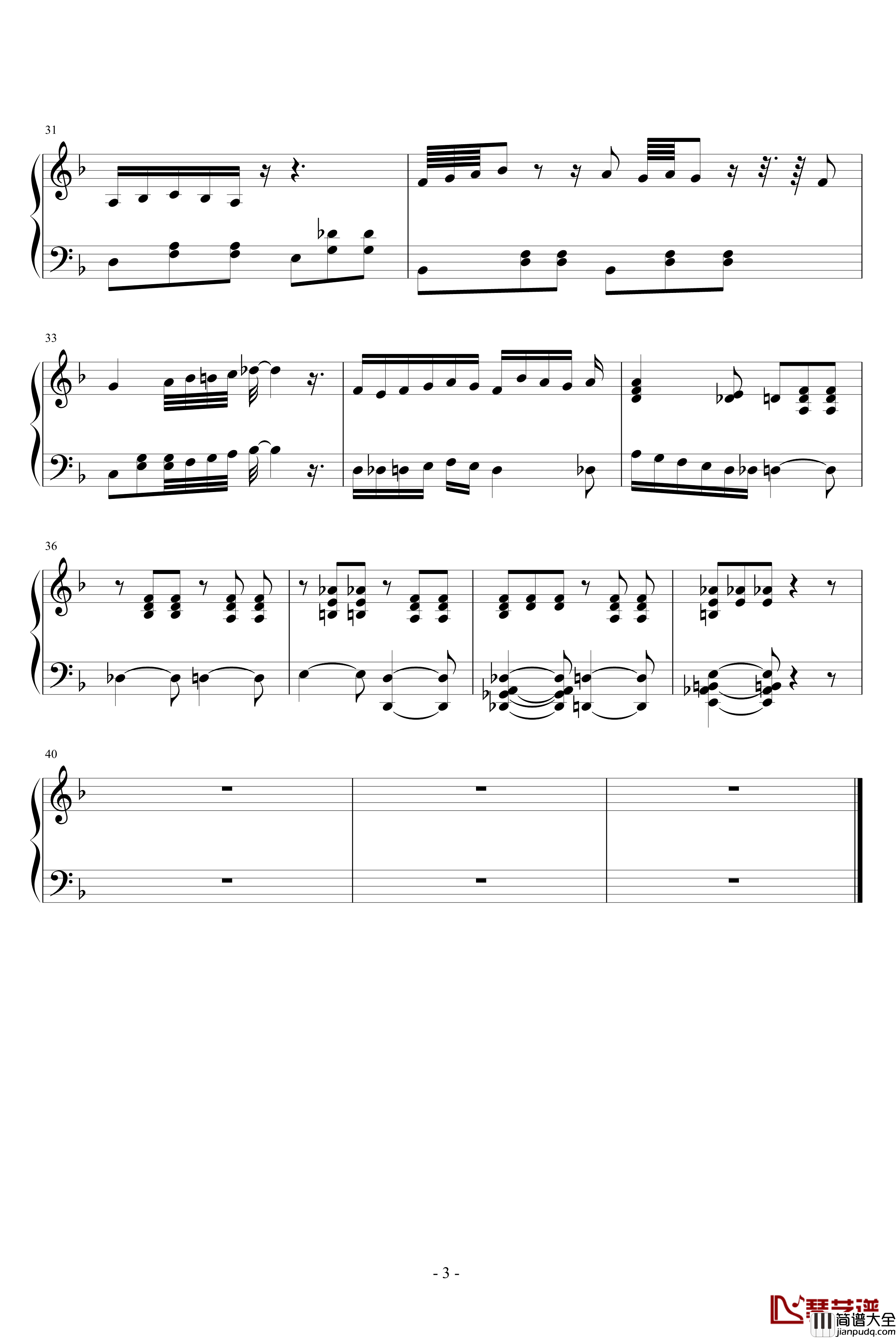 卡拉赞钢琴谱_游戏