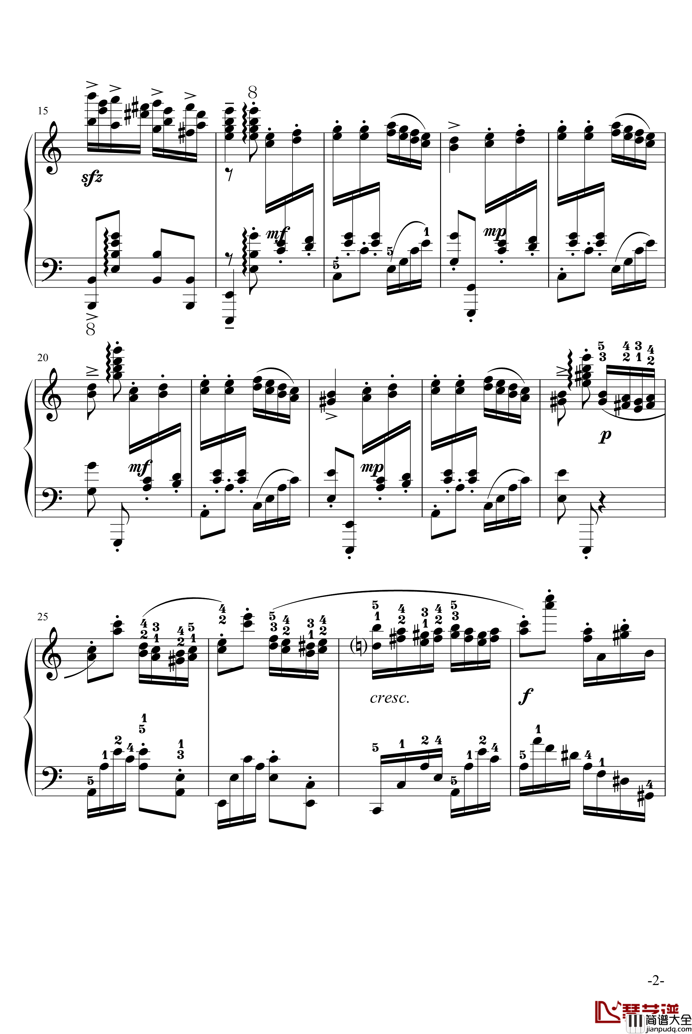 玩命版土耳其进行曲钢琴谱_莫扎特