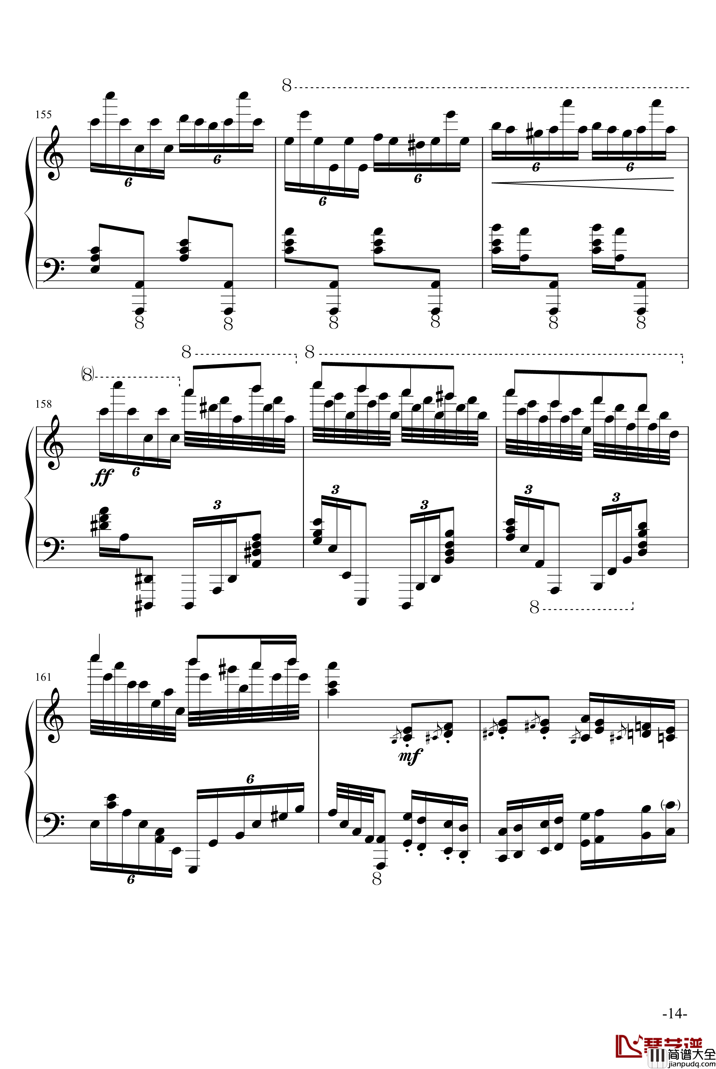 玩命版土耳其进行曲钢琴谱_莫扎特