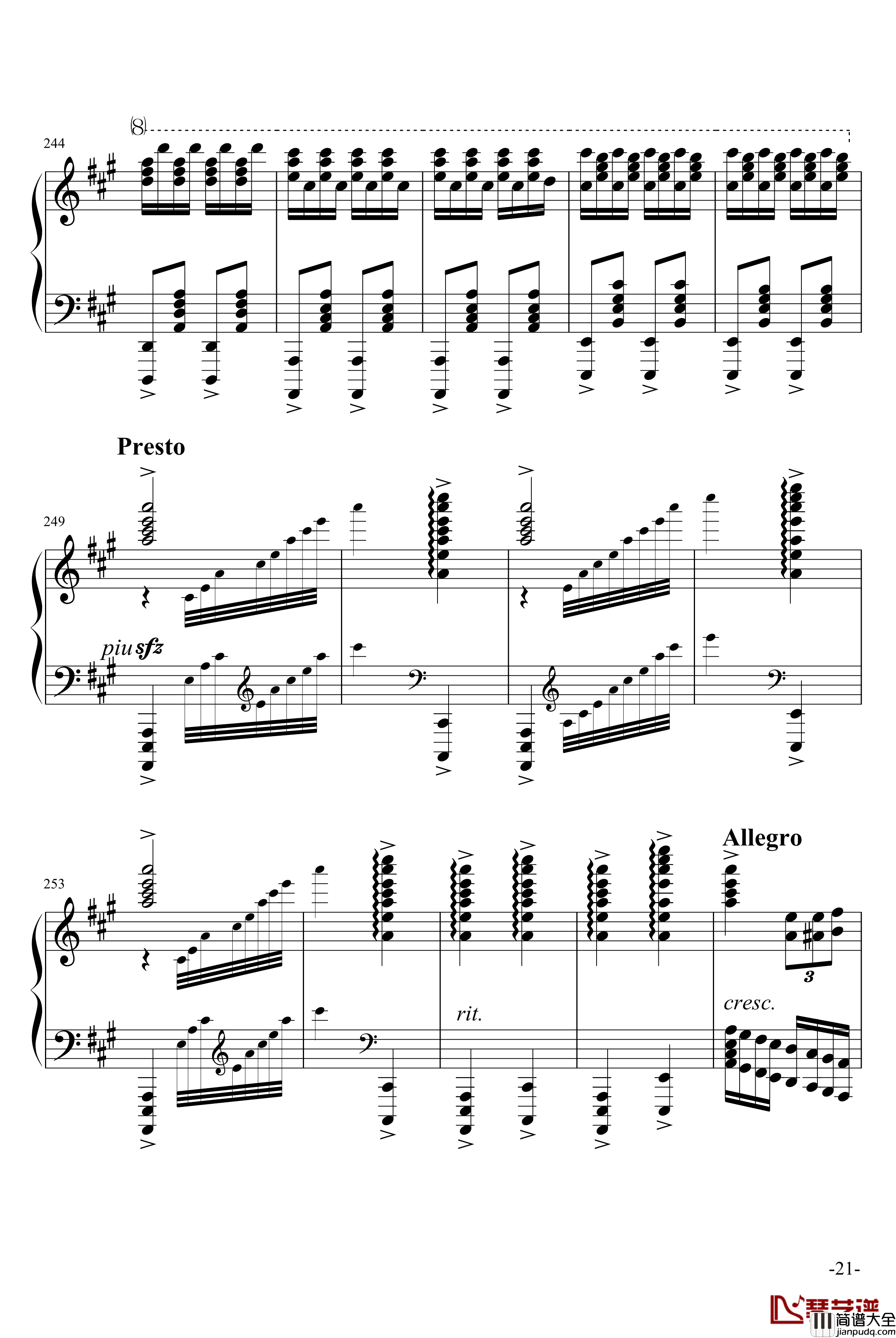 玩命版土耳其进行曲钢琴谱_莫扎特