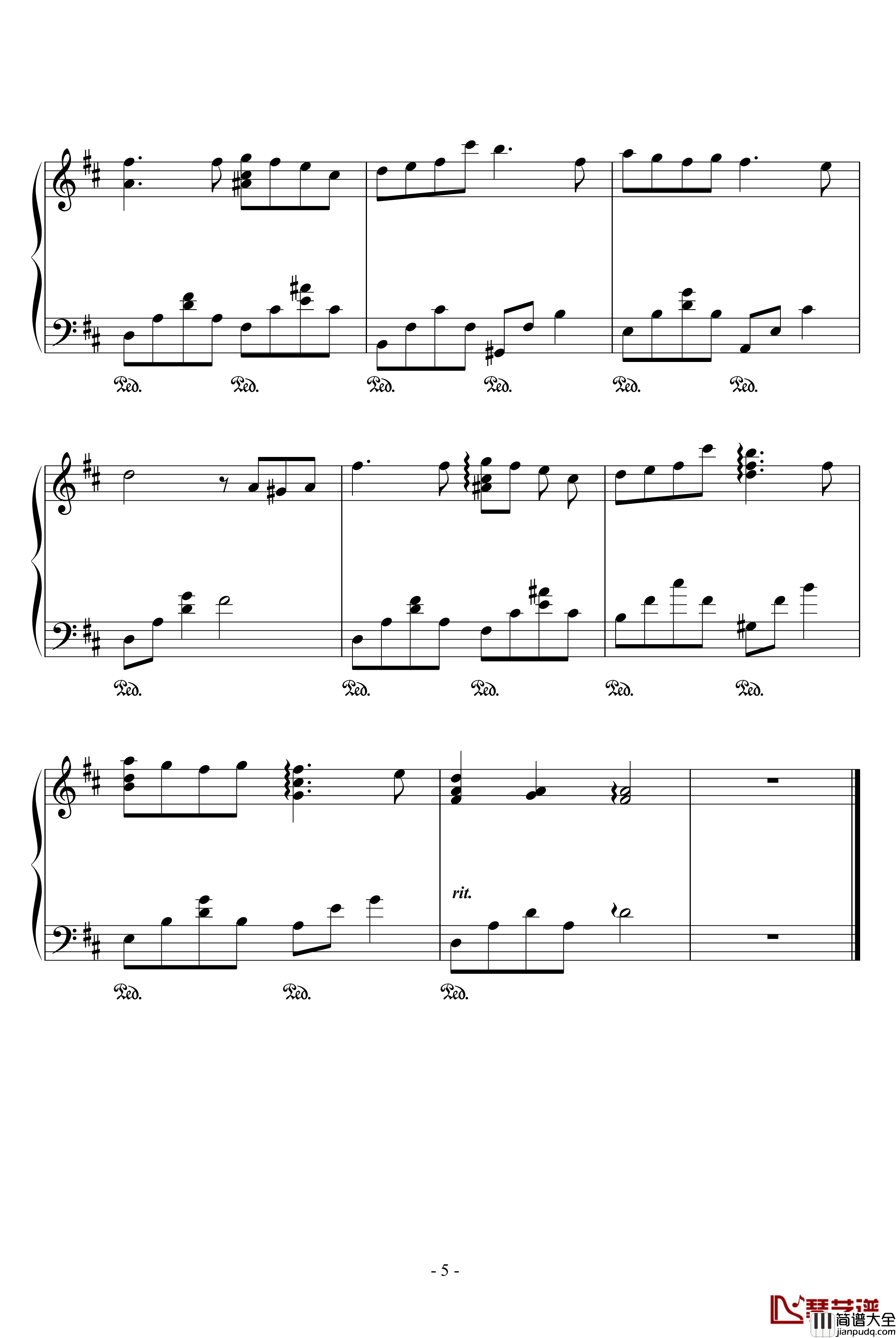 彩虹钢琴谱_鸠玖版_周杰伦