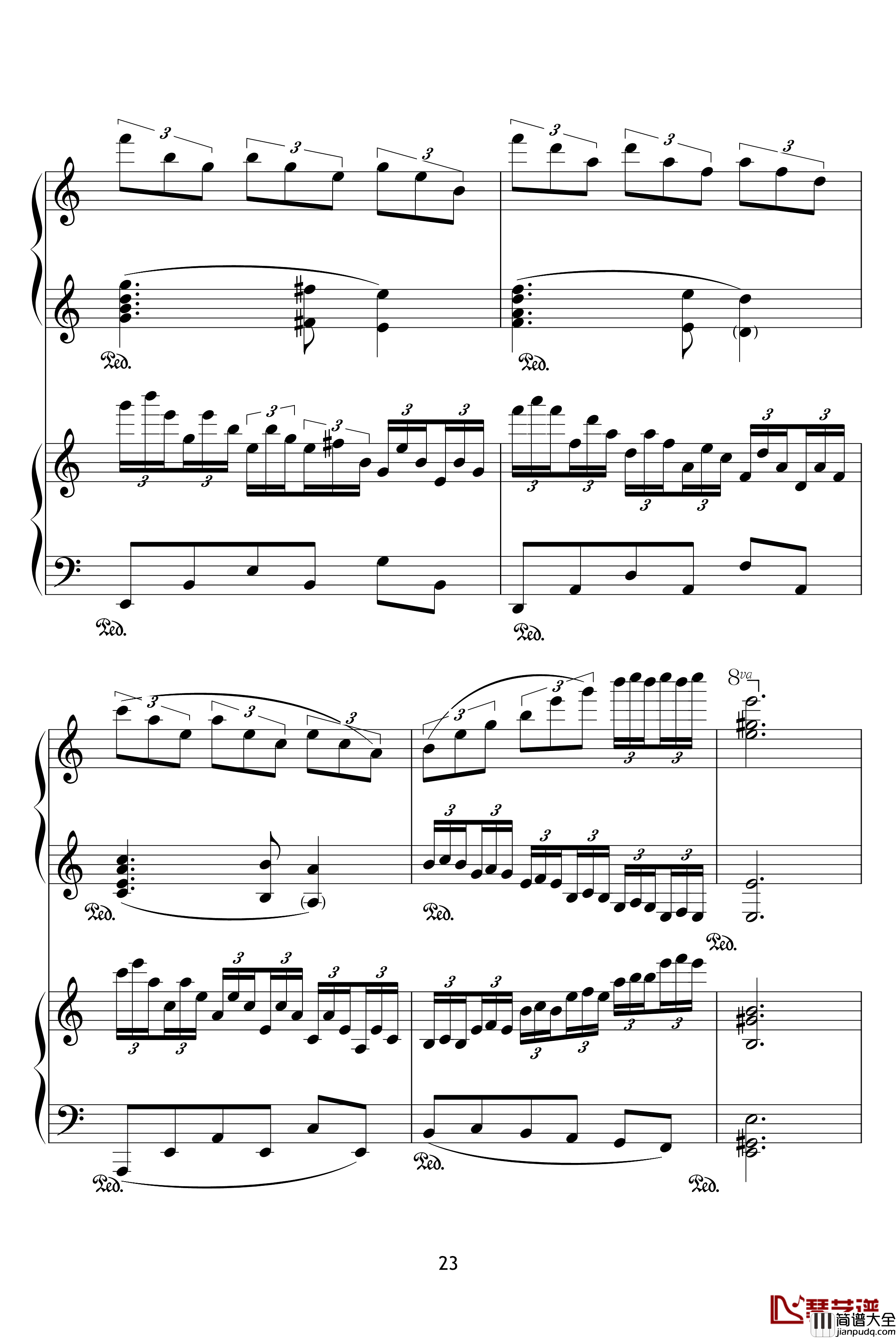 X战记插曲钢琴谱_宿命_双钢琴版_影视