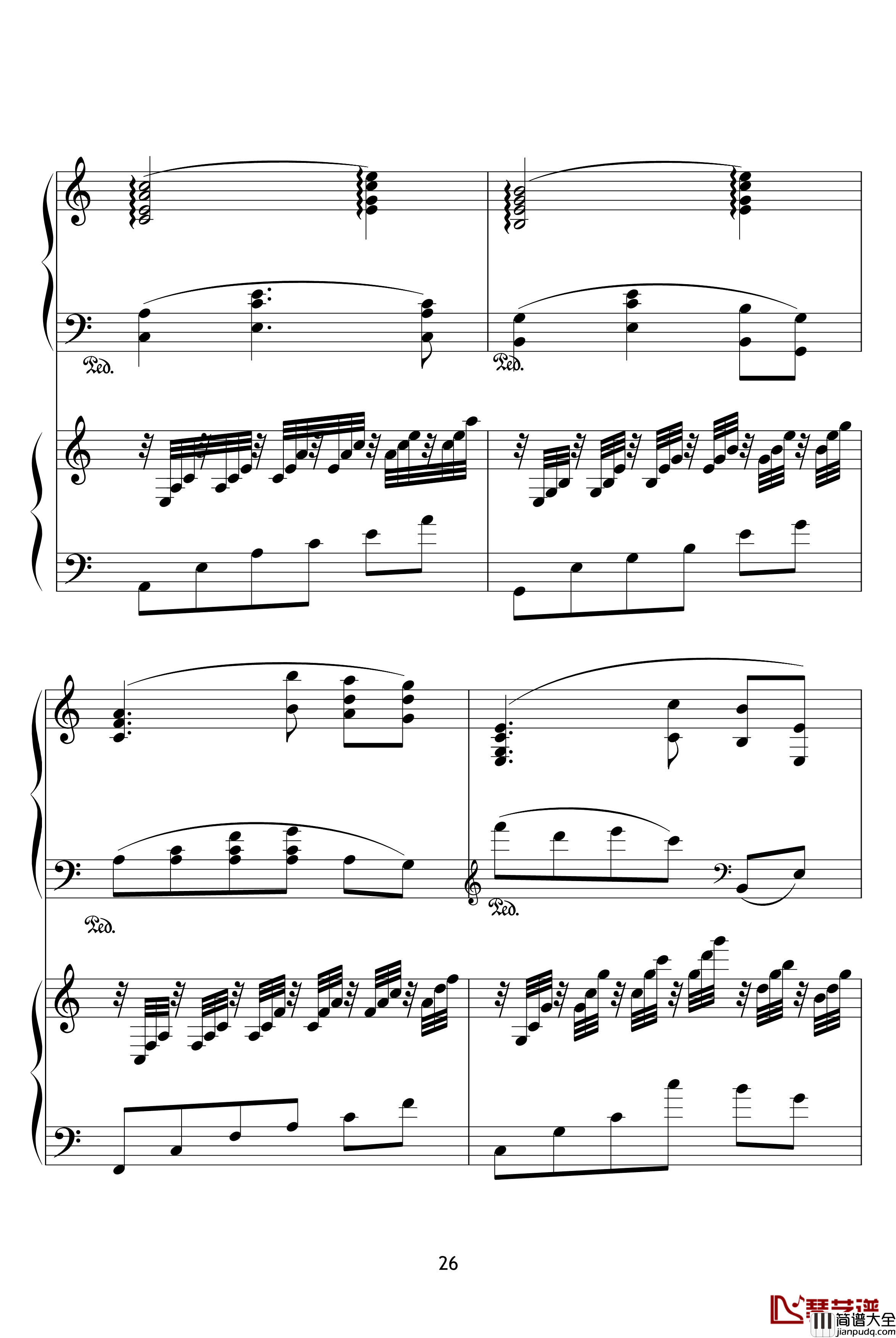 X战记插曲钢琴谱_宿命_双钢琴版_影视