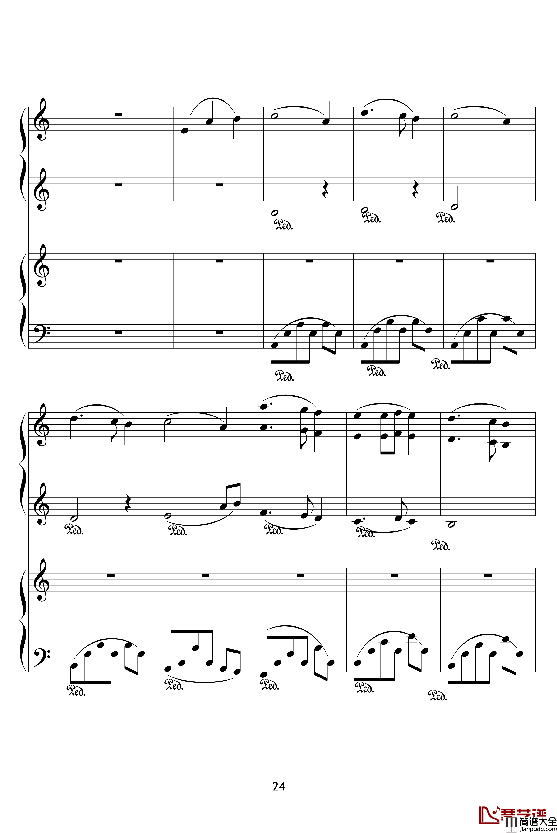 X战记插曲钢琴谱_宿命_双钢琴版_影视