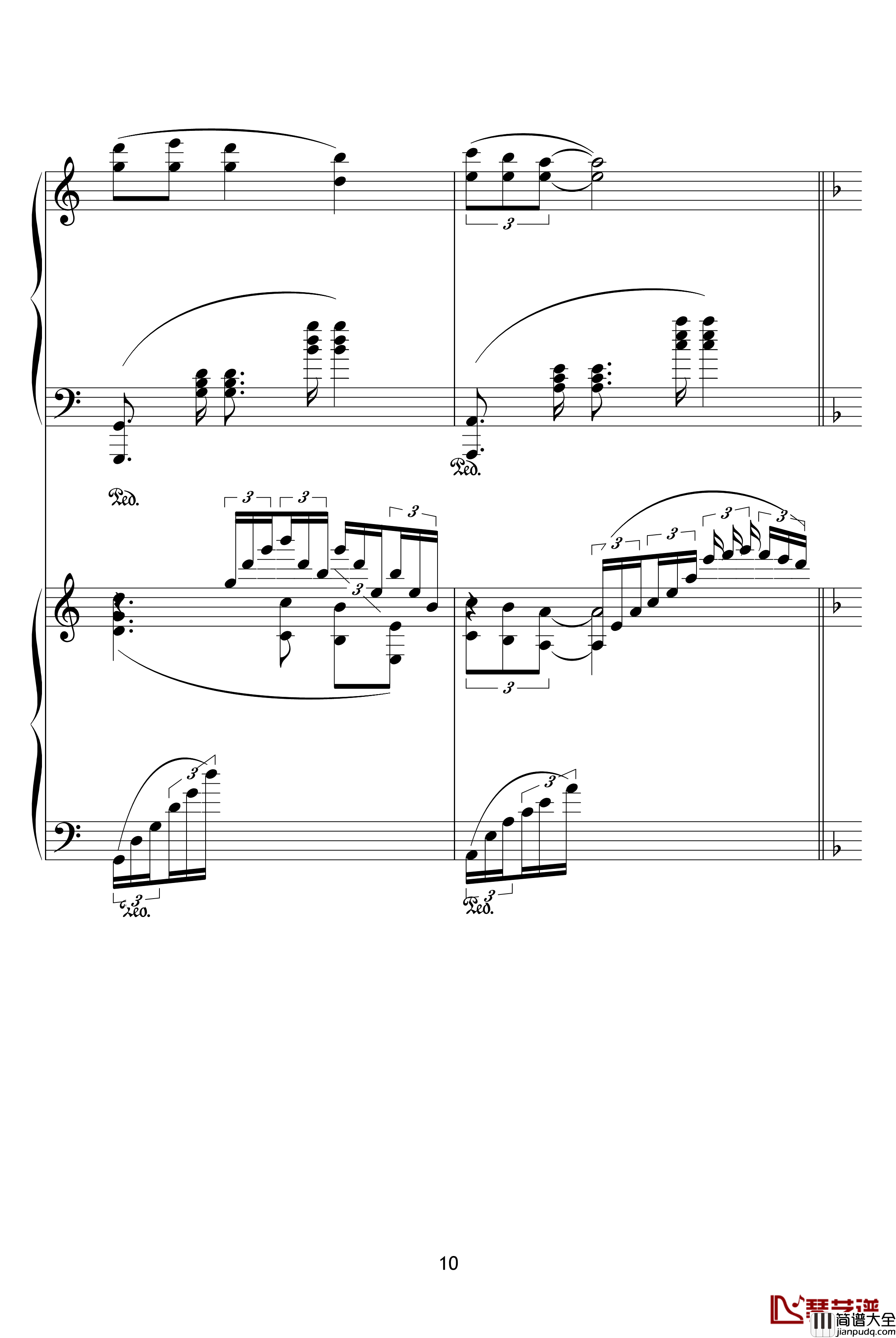 X战记插曲钢琴谱_宿命_双钢琴版_影视