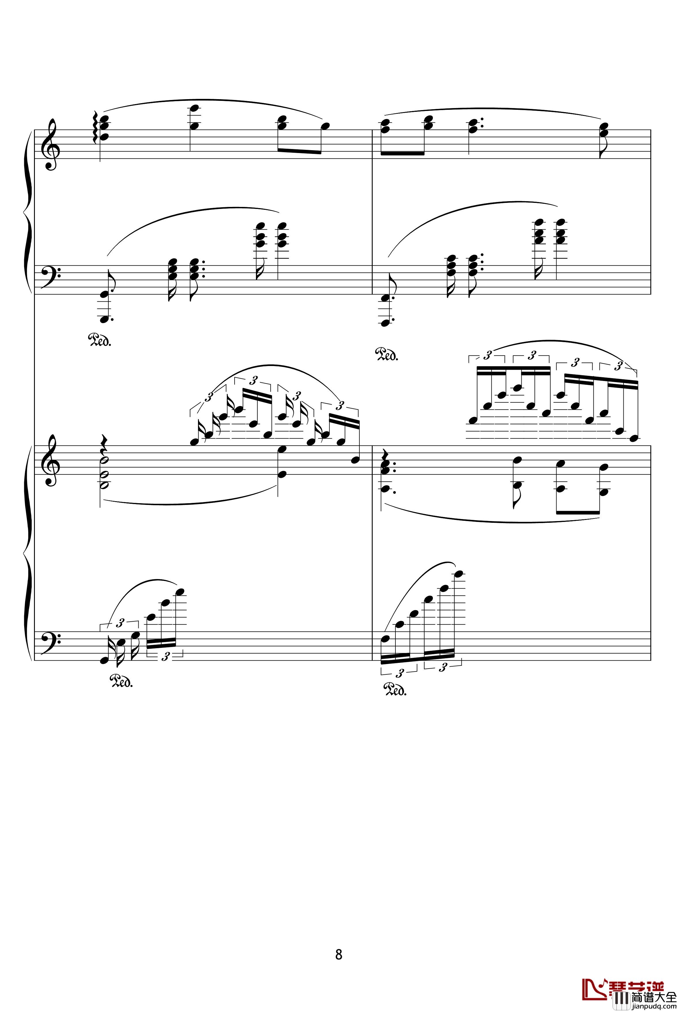 X战记插曲钢琴谱_宿命_双钢琴版_影视