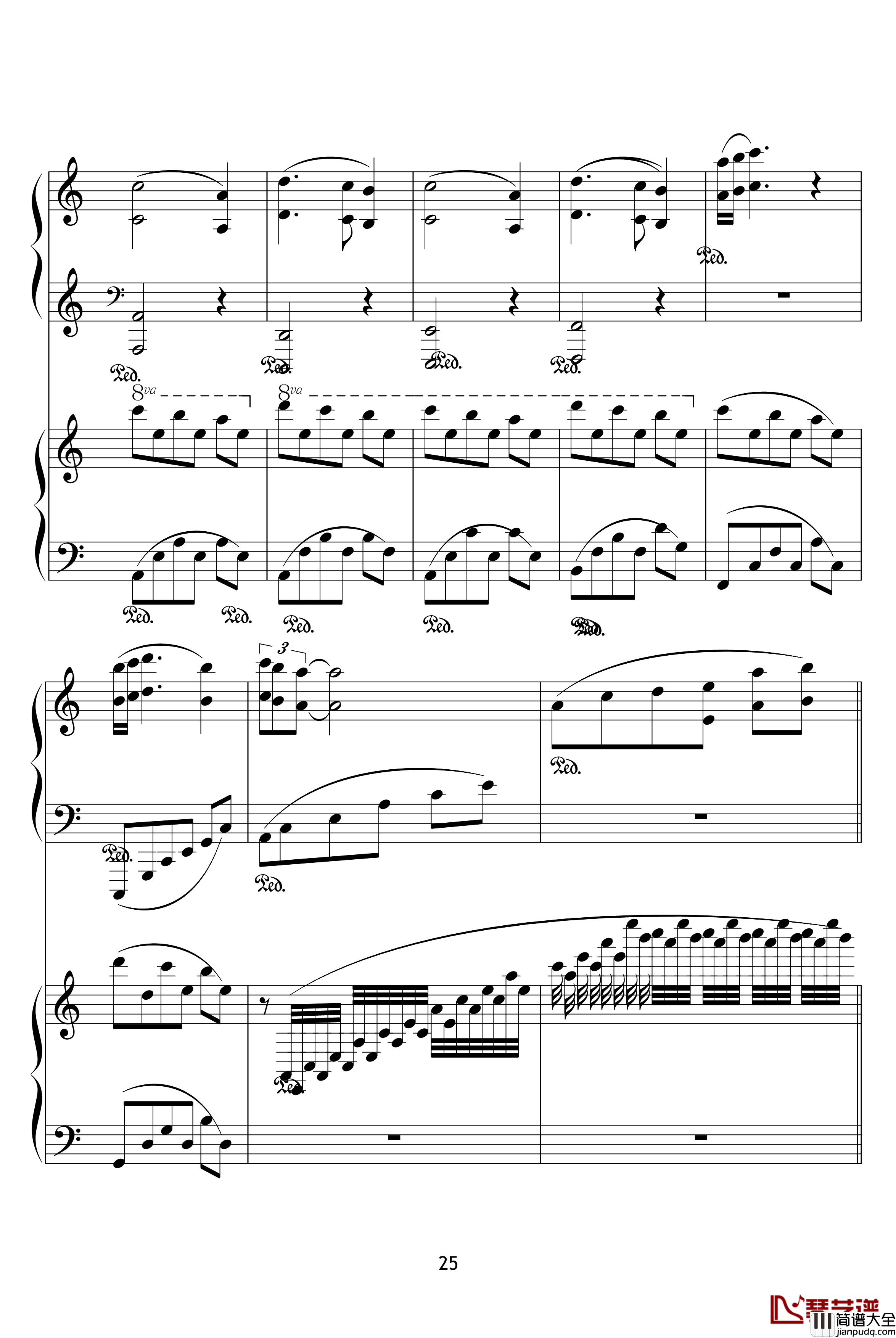 X战记插曲钢琴谱_宿命_双钢琴版_影视