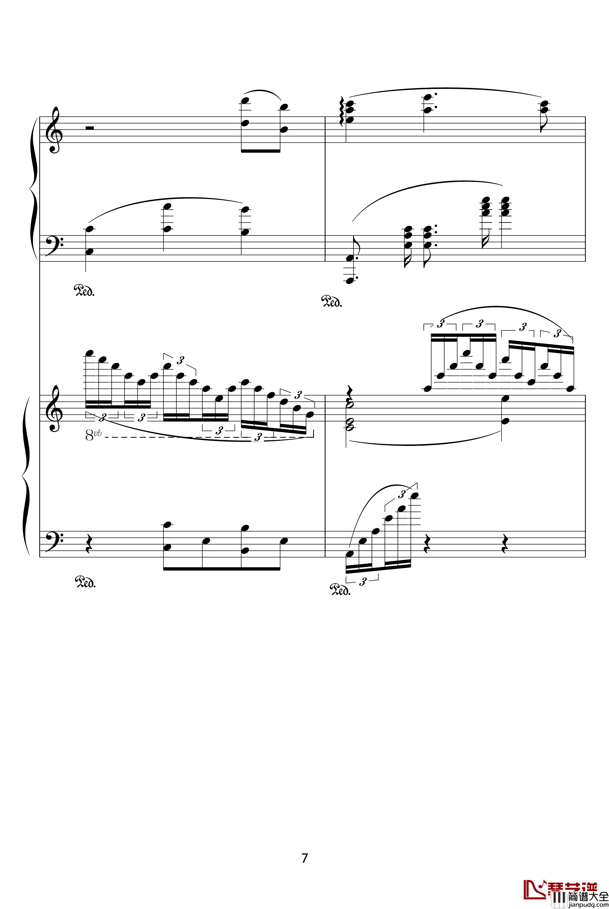 X战记插曲钢琴谱_宿命_双钢琴版_影视