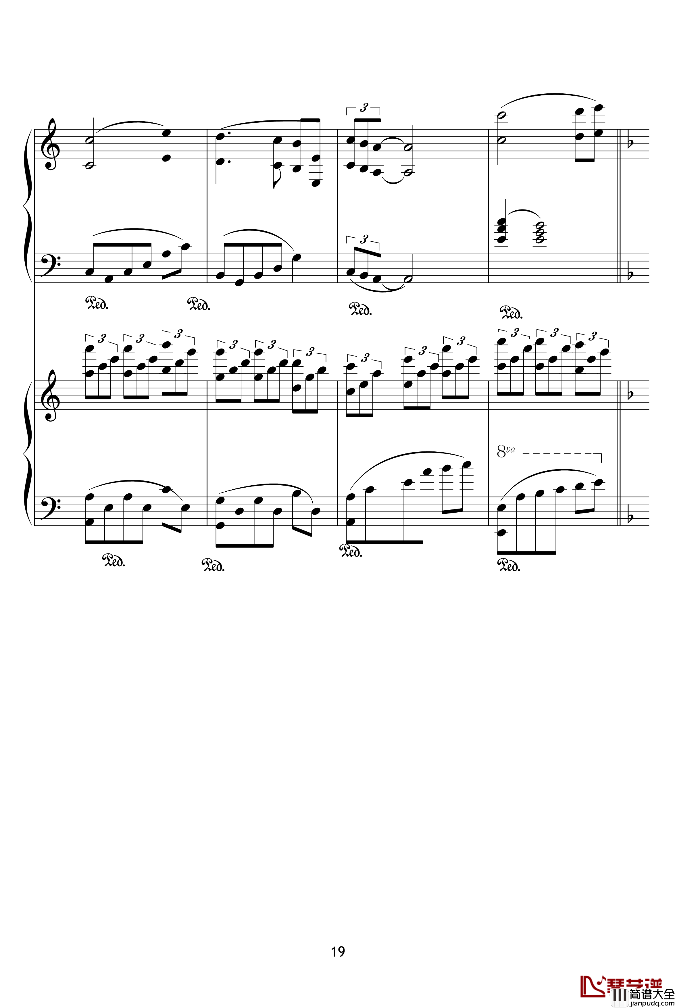 X战记插曲钢琴谱_宿命_双钢琴版_影视