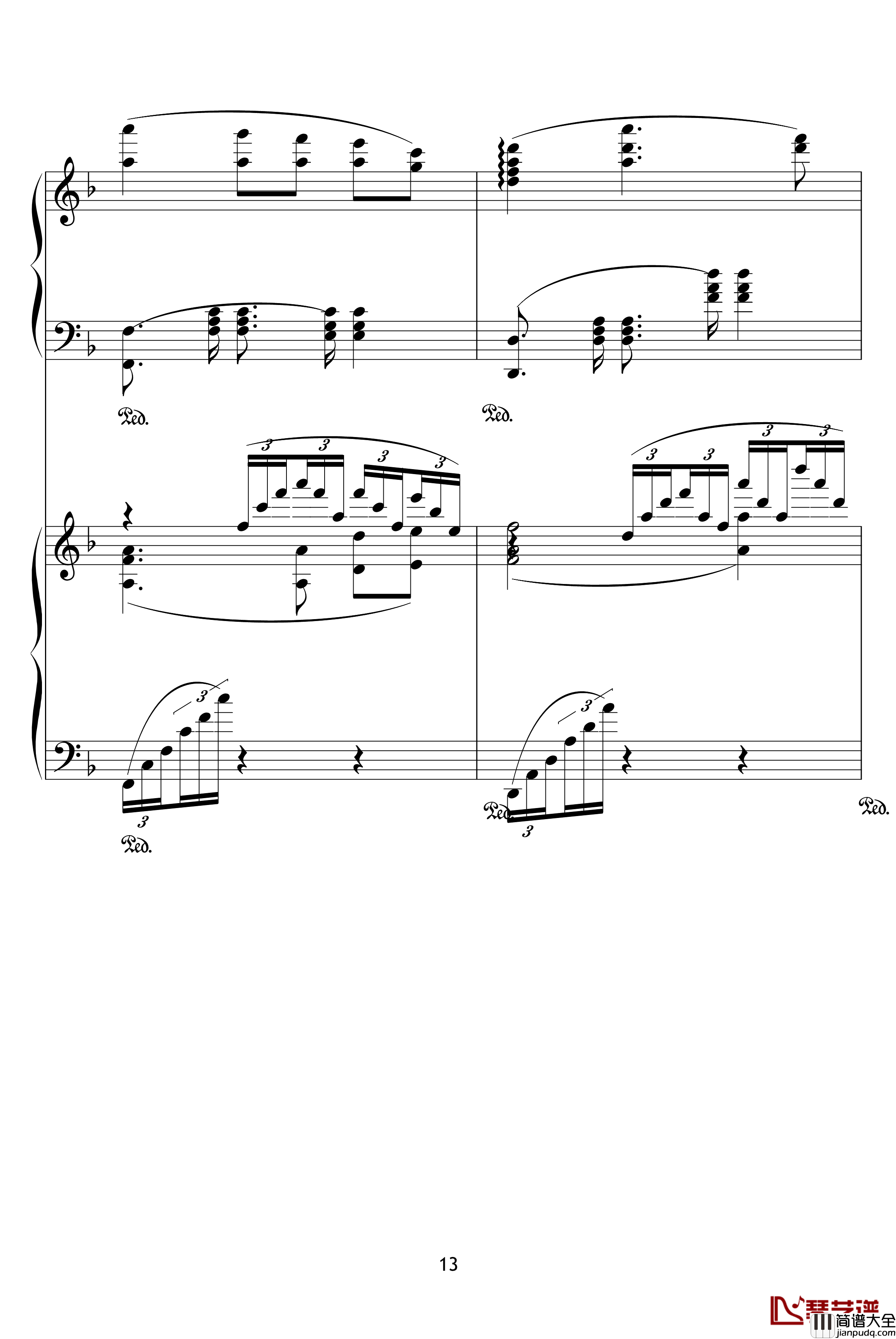 X战记插曲钢琴谱_宿命_双钢琴版_影视