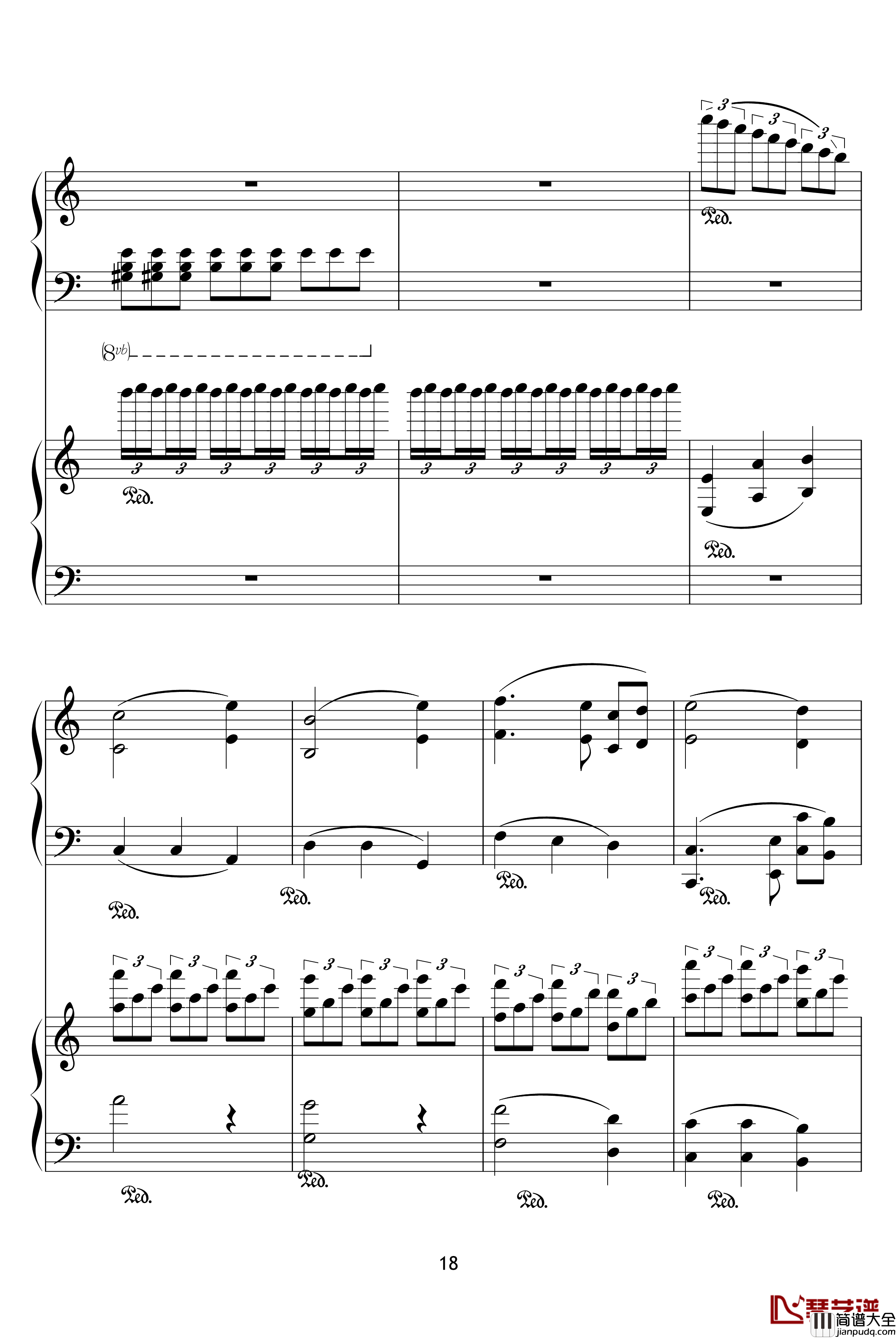 X战记插曲钢琴谱_宿命_双钢琴版_影视