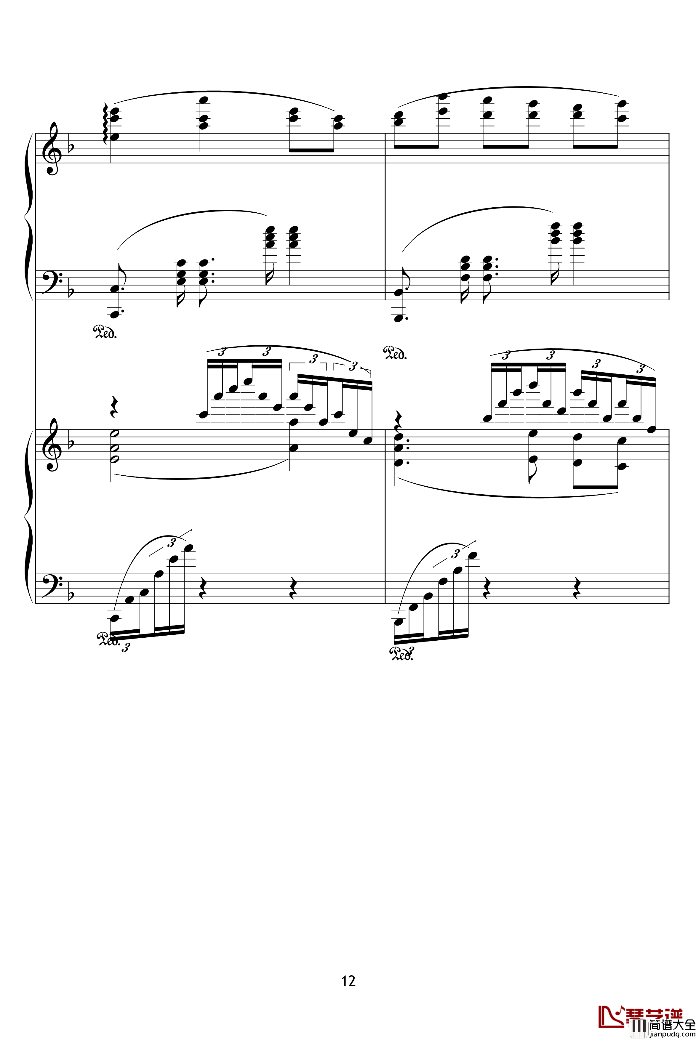 X战记插曲钢琴谱_宿命_双钢琴版_影视