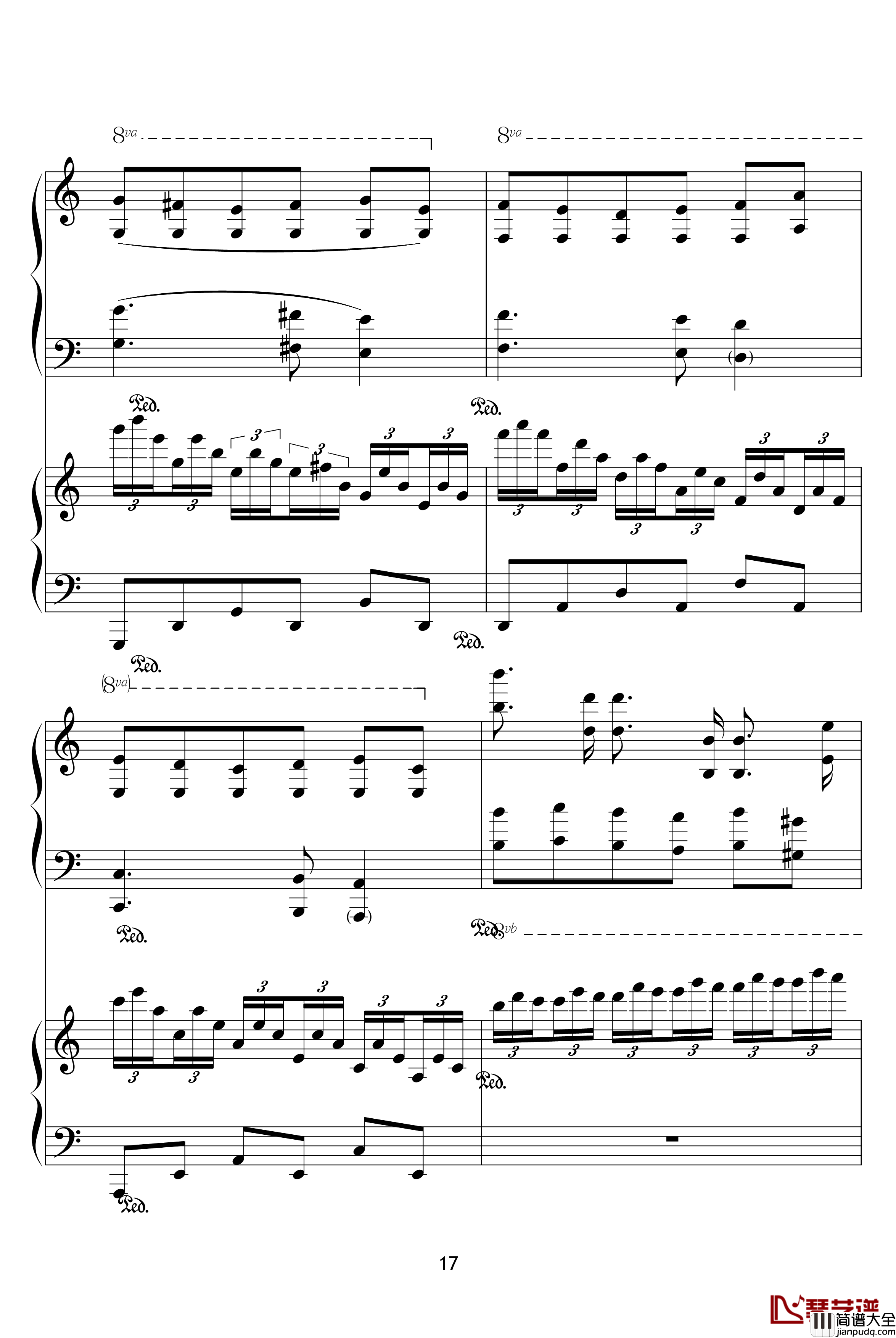 X战记插曲钢琴谱_宿命_双钢琴版_影视