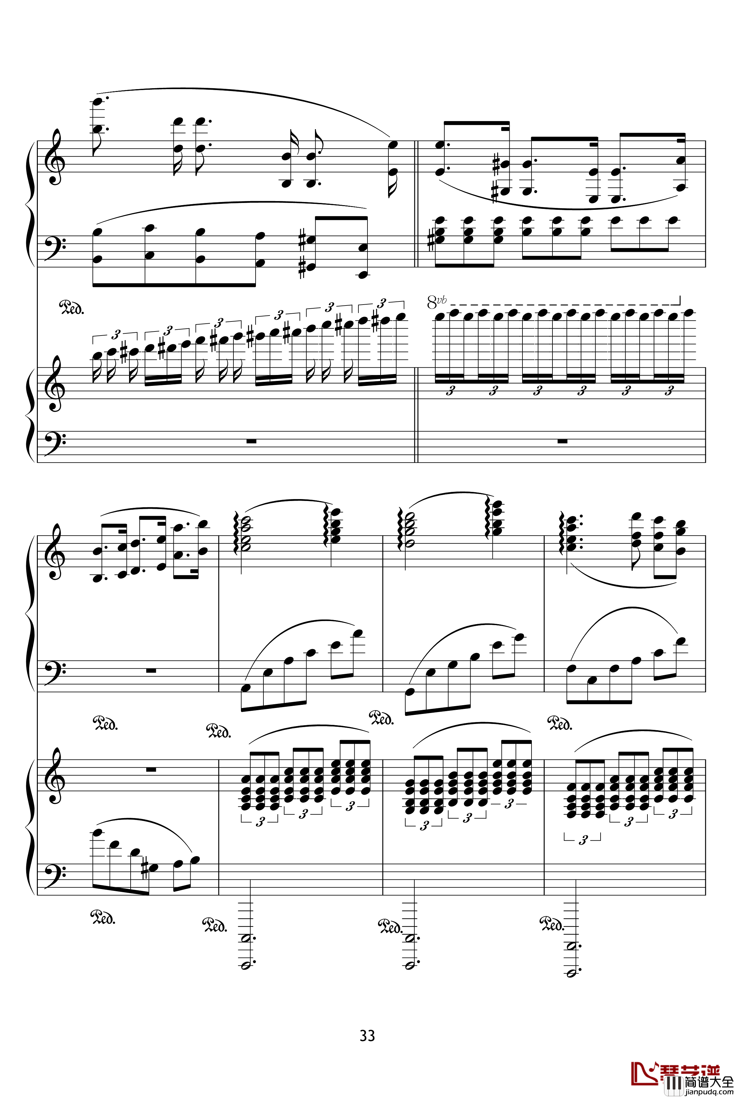 X战记插曲钢琴谱_宿命_双钢琴版_影视