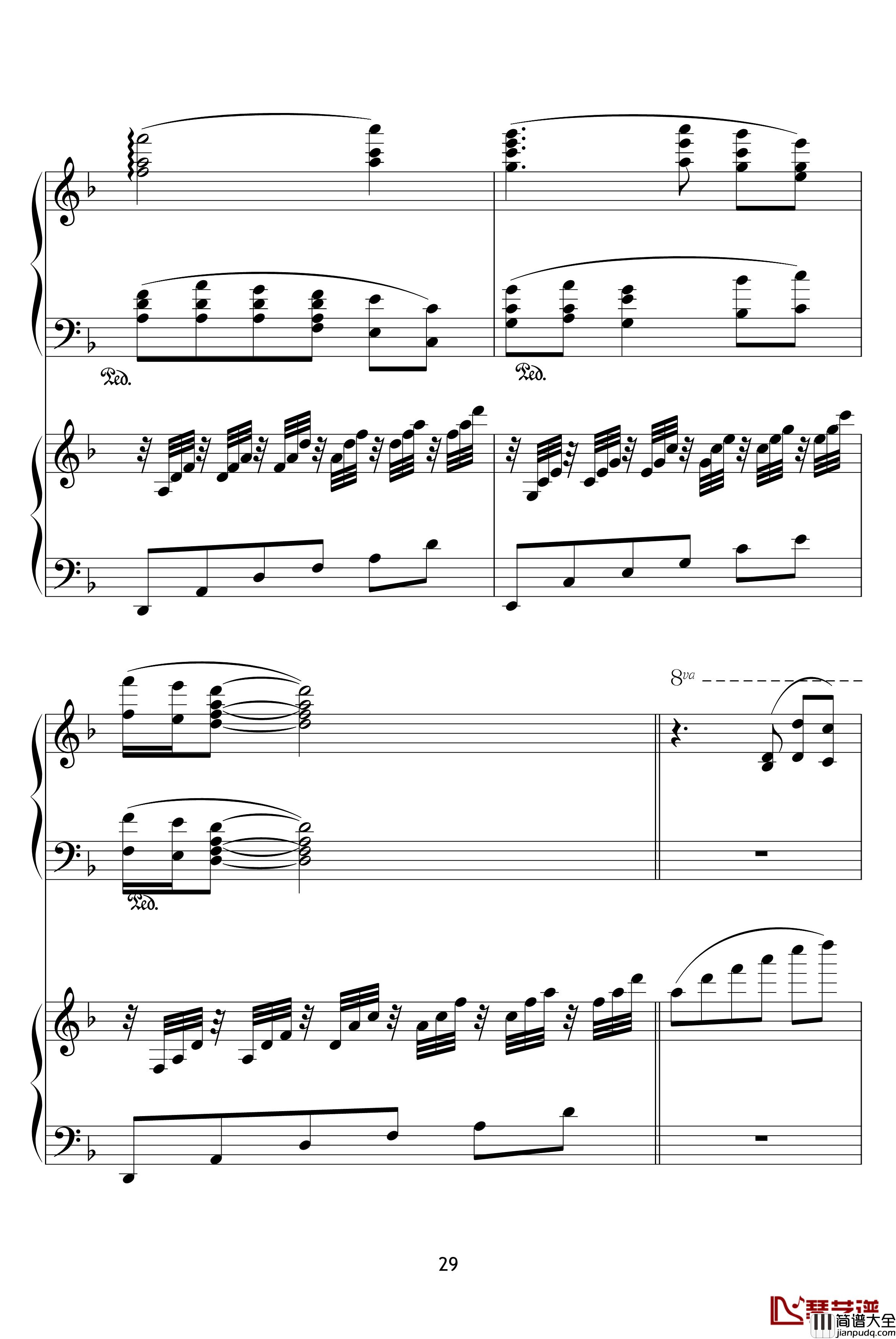 X战记插曲钢琴谱_宿命_双钢琴版_影视