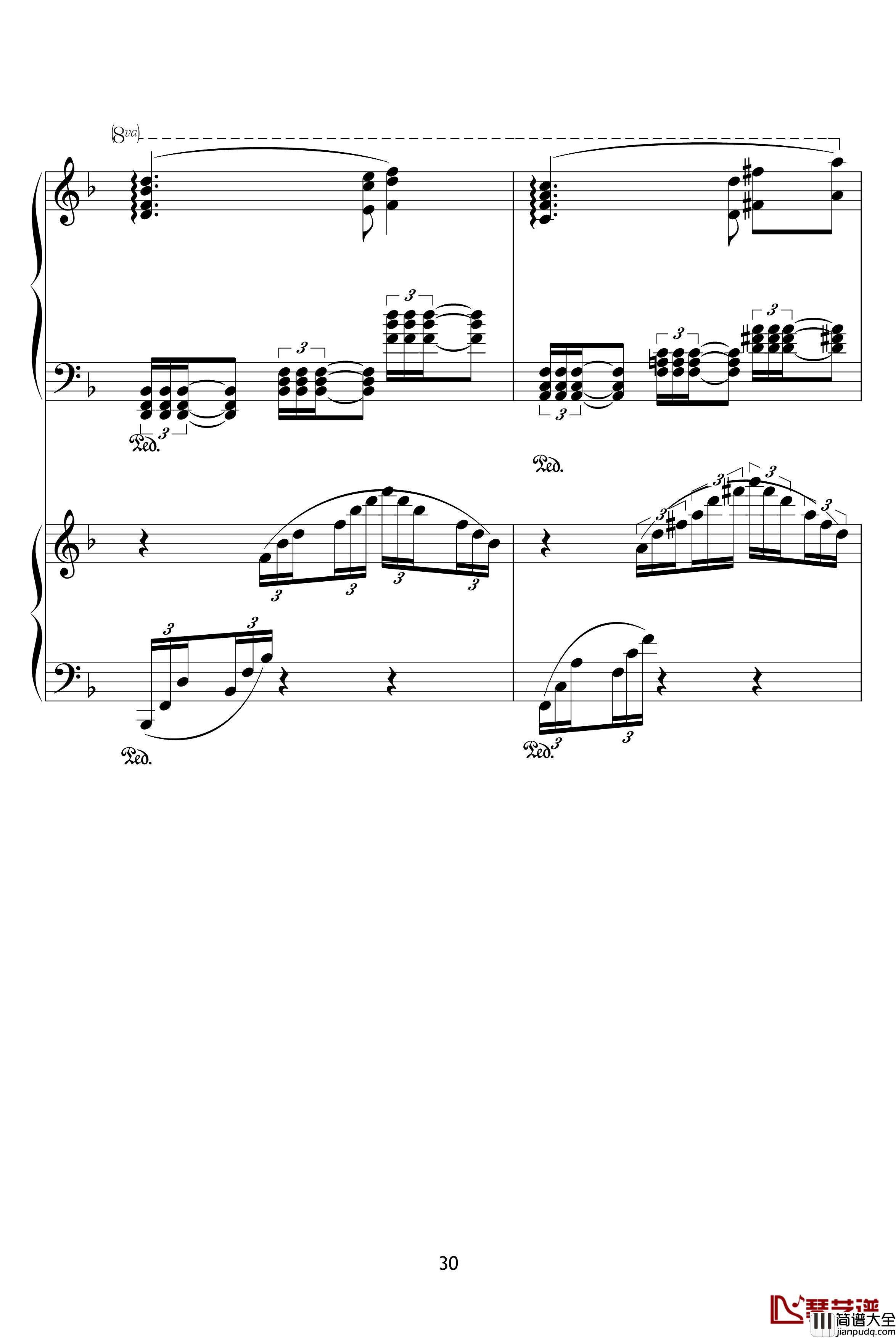 X战记插曲钢琴谱_宿命_双钢琴版_影视