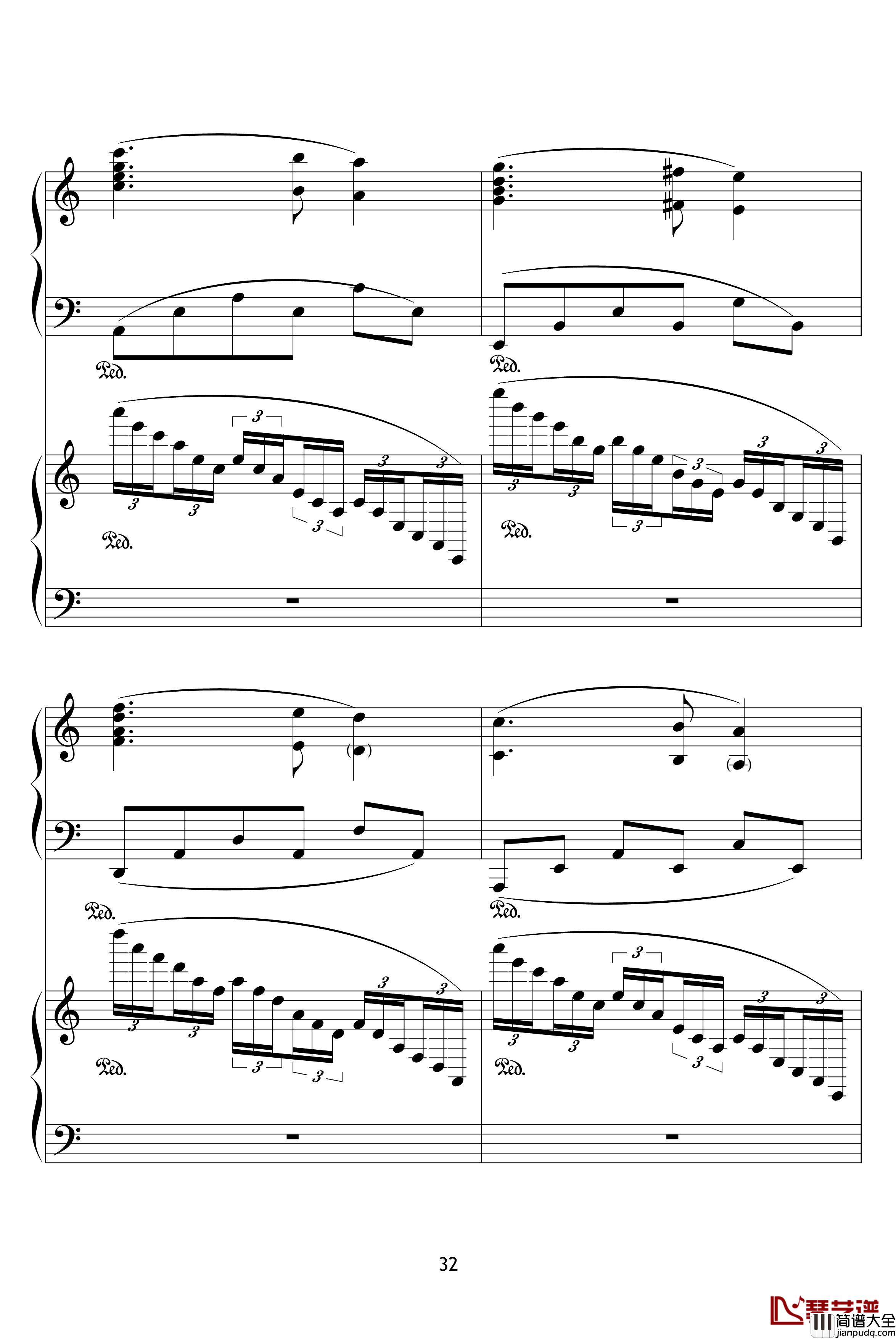 X战记插曲钢琴谱_宿命_双钢琴版_影视