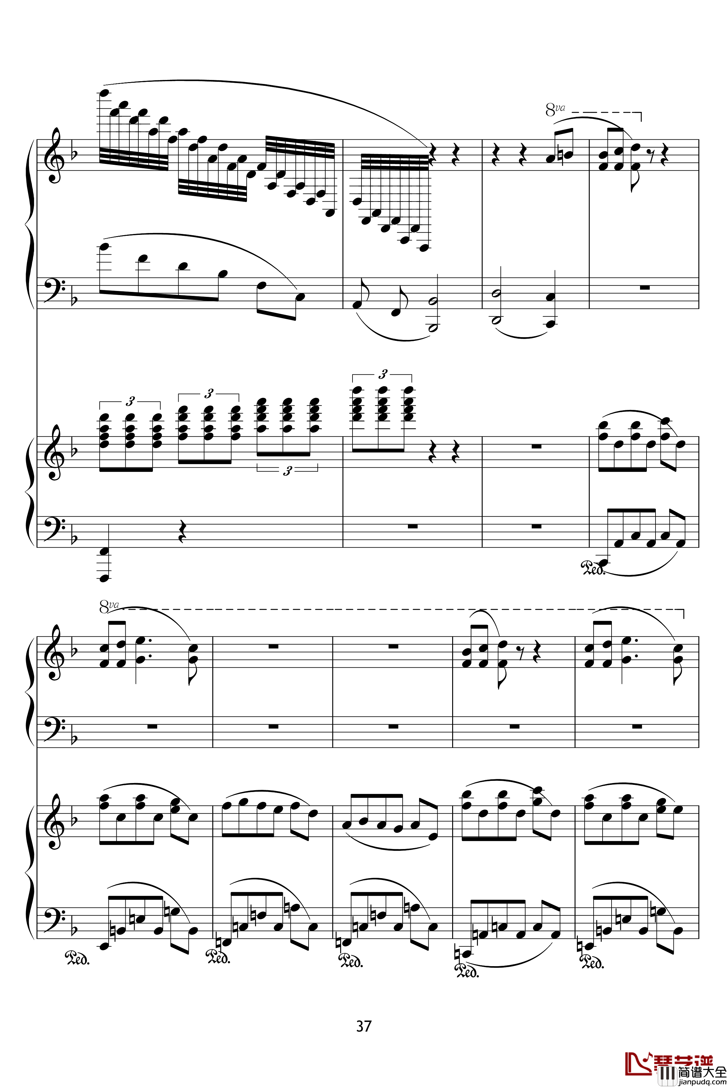 X战记插曲钢琴谱_宿命_双钢琴版_影视