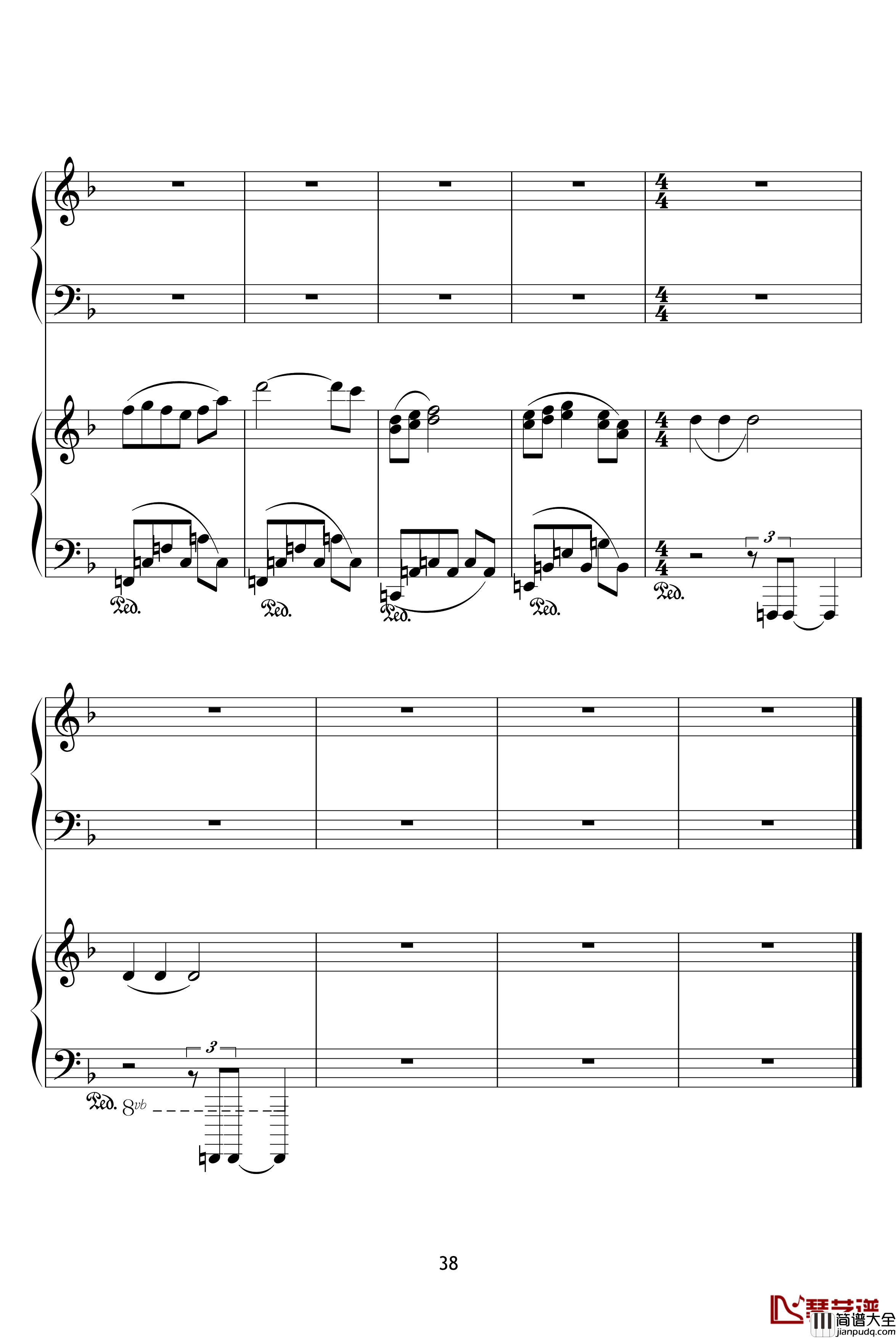 X战记插曲钢琴谱_宿命_双钢琴版_影视