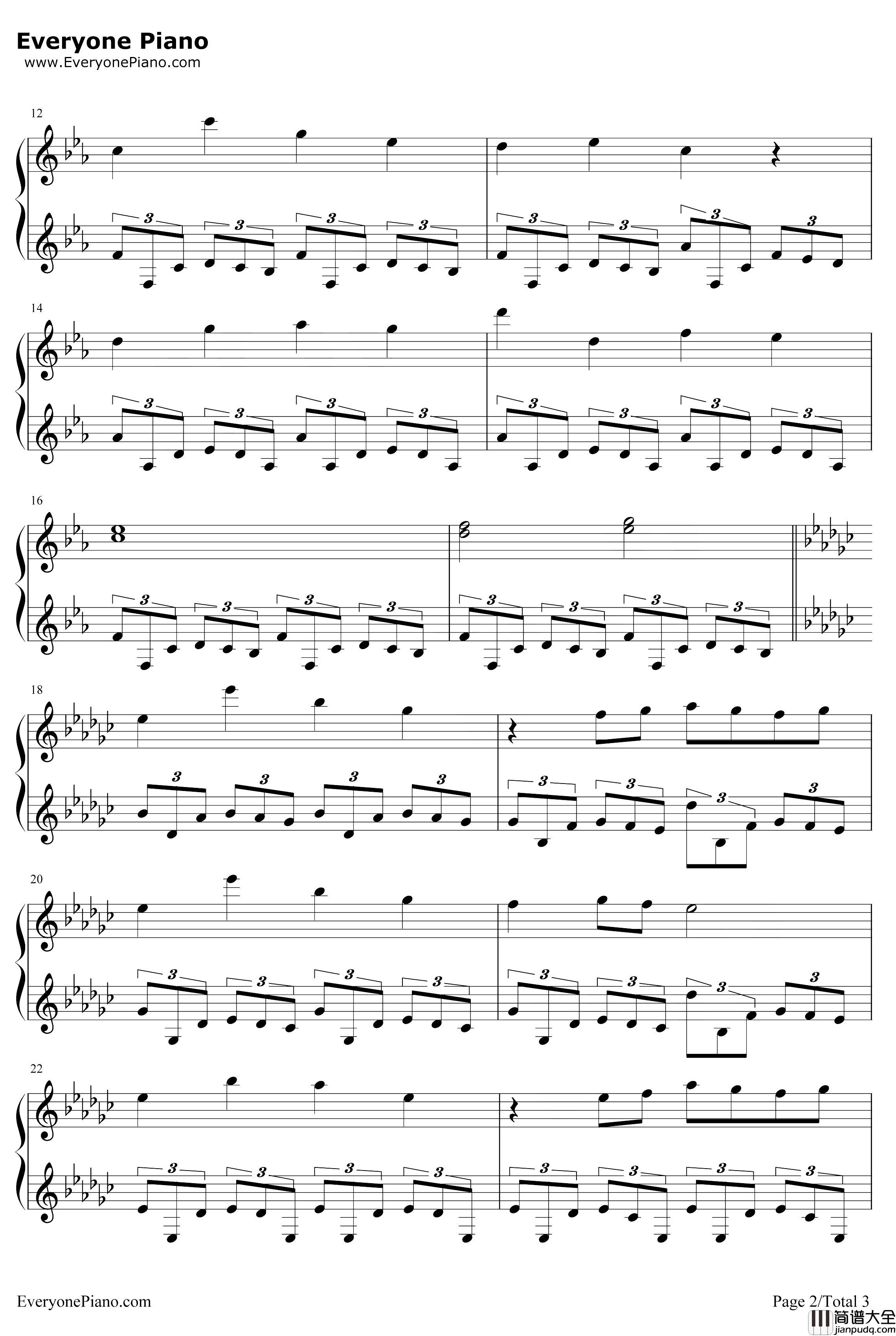 The_Beginning钢琴谱_猎豹移动公司_序幕_跳舞的线