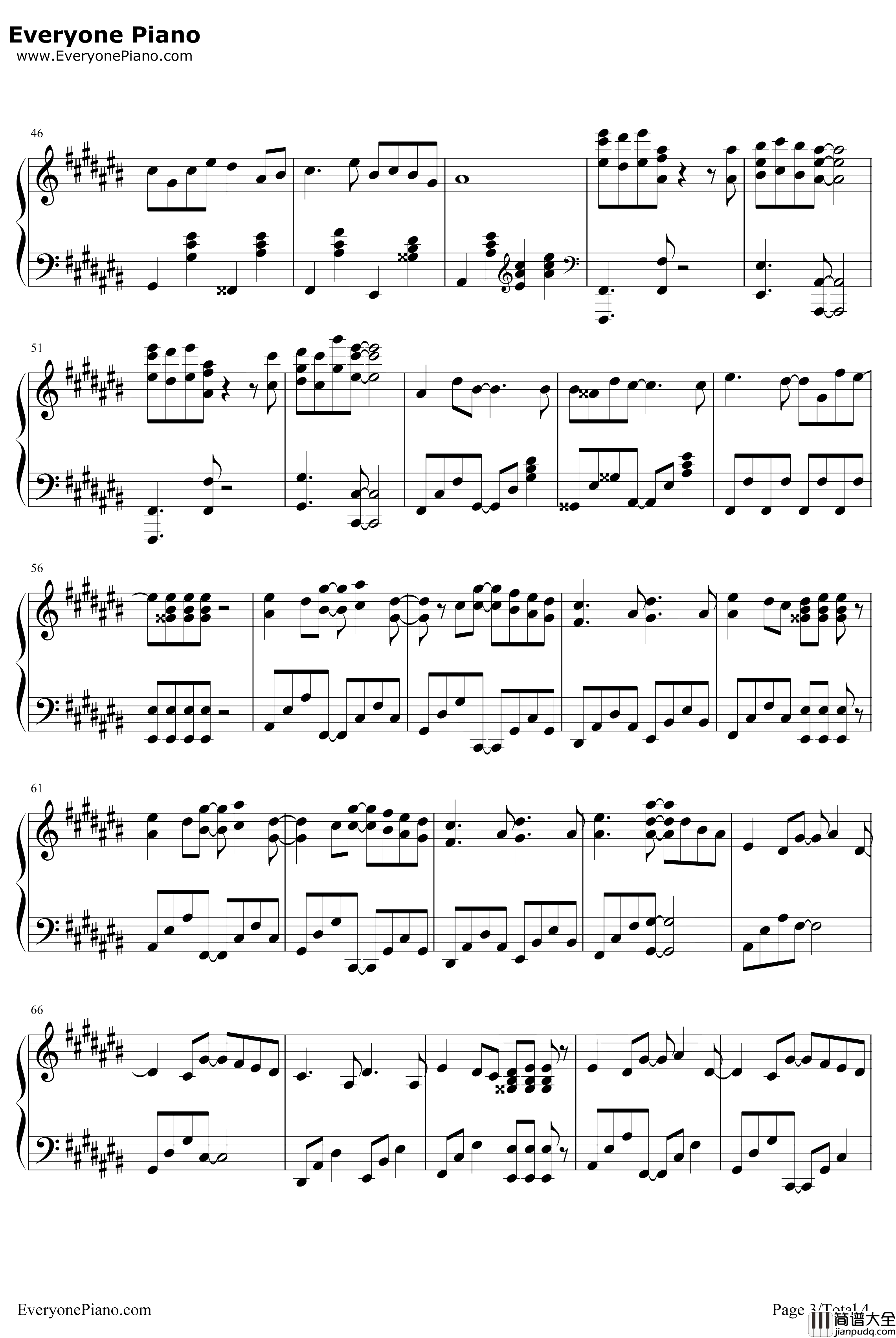 カンタレラ钢琴谱_KAITO_坎特雷拉_KAITO