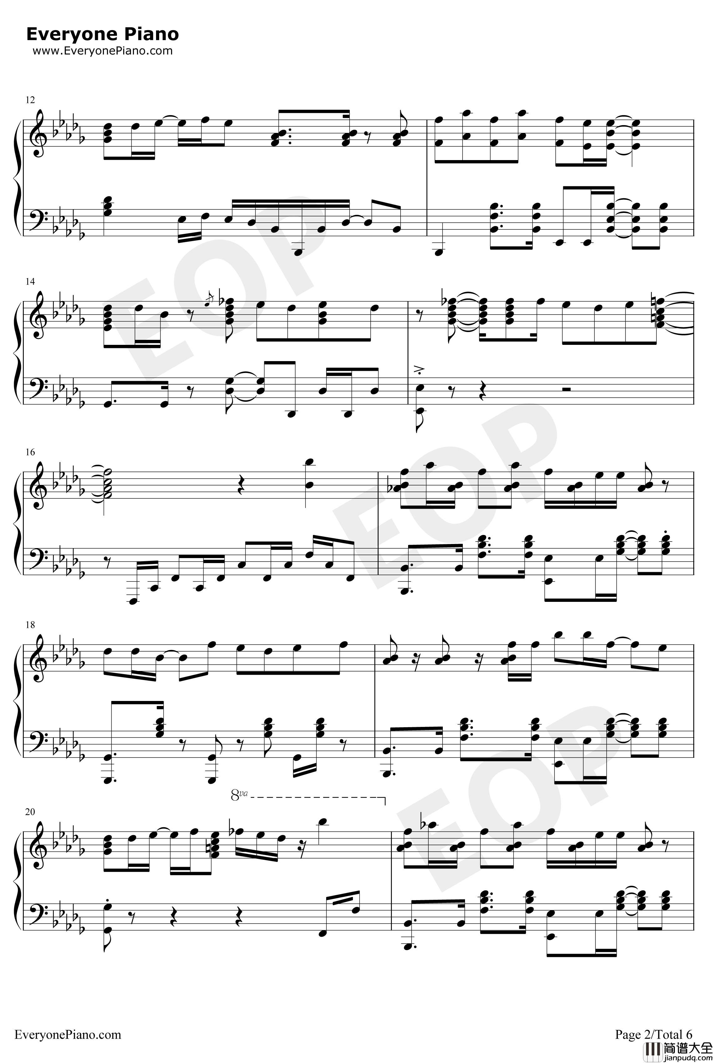 Checkmate钢琴谱_MICHI_粗点心战争OP