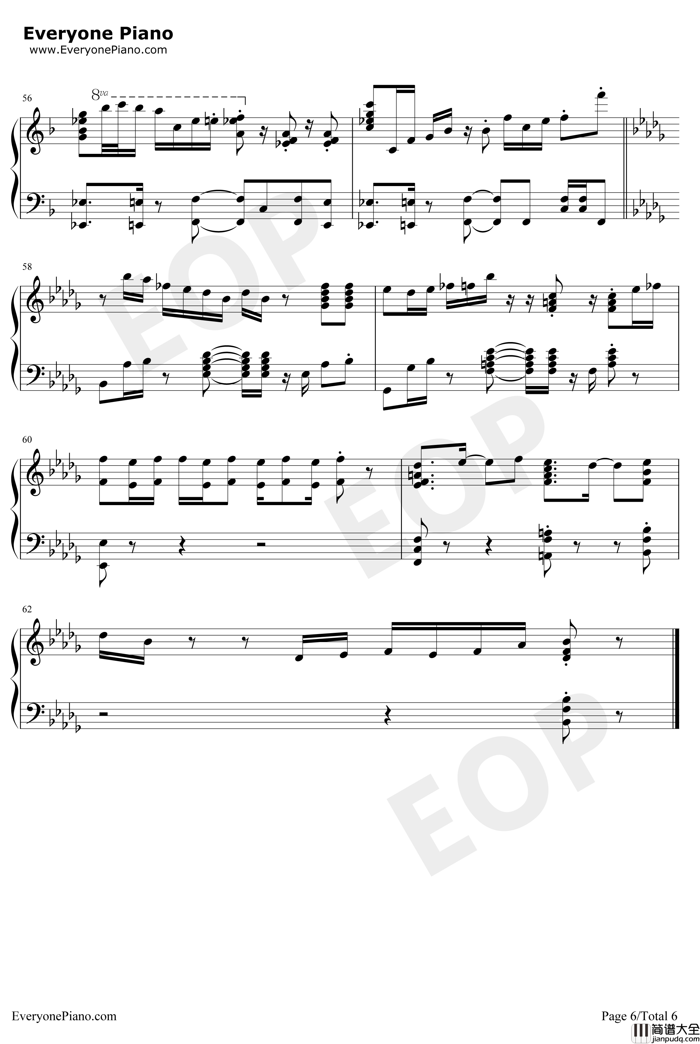 Checkmate钢琴谱_MICHI_粗点心战争OP