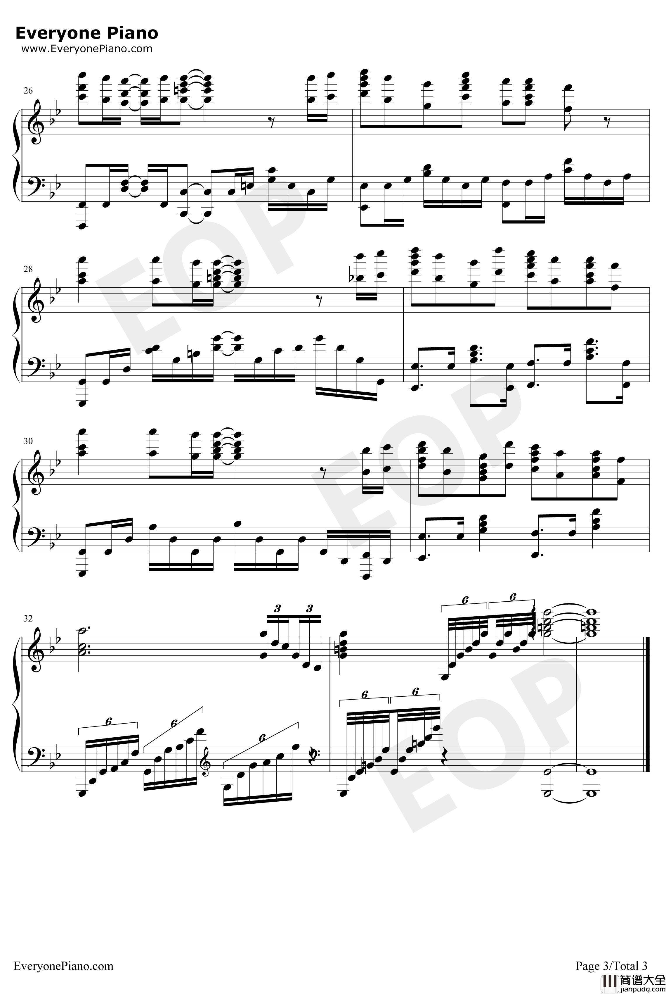 ハジメノウタ钢琴谱_DracoVirgo_平凡职业造就世界最强ED