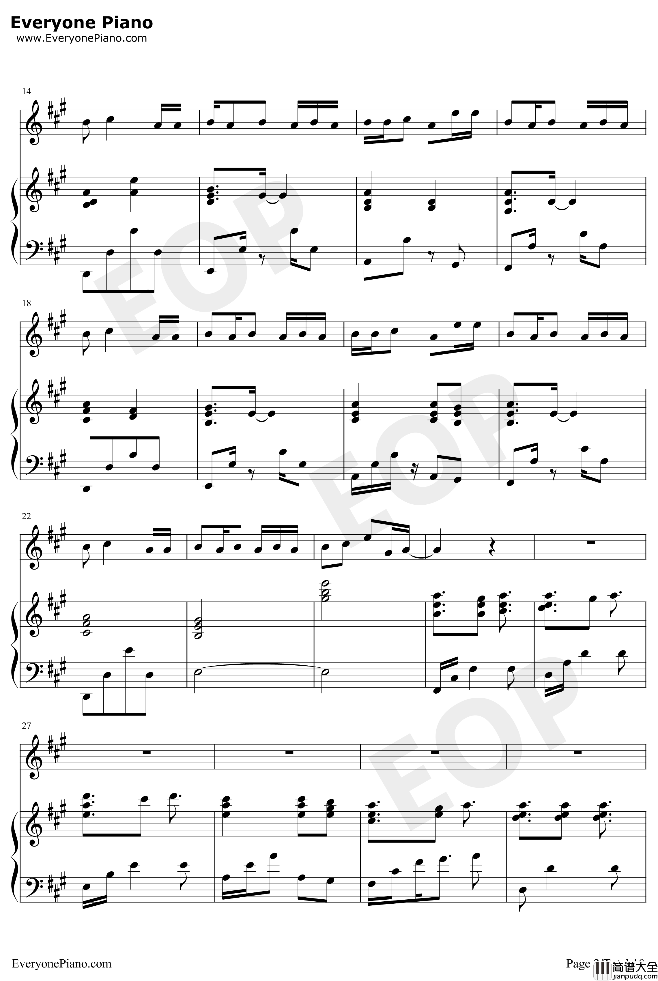 最后的旅行钢琴谱_Rainton桐_记龙族绘梨衣