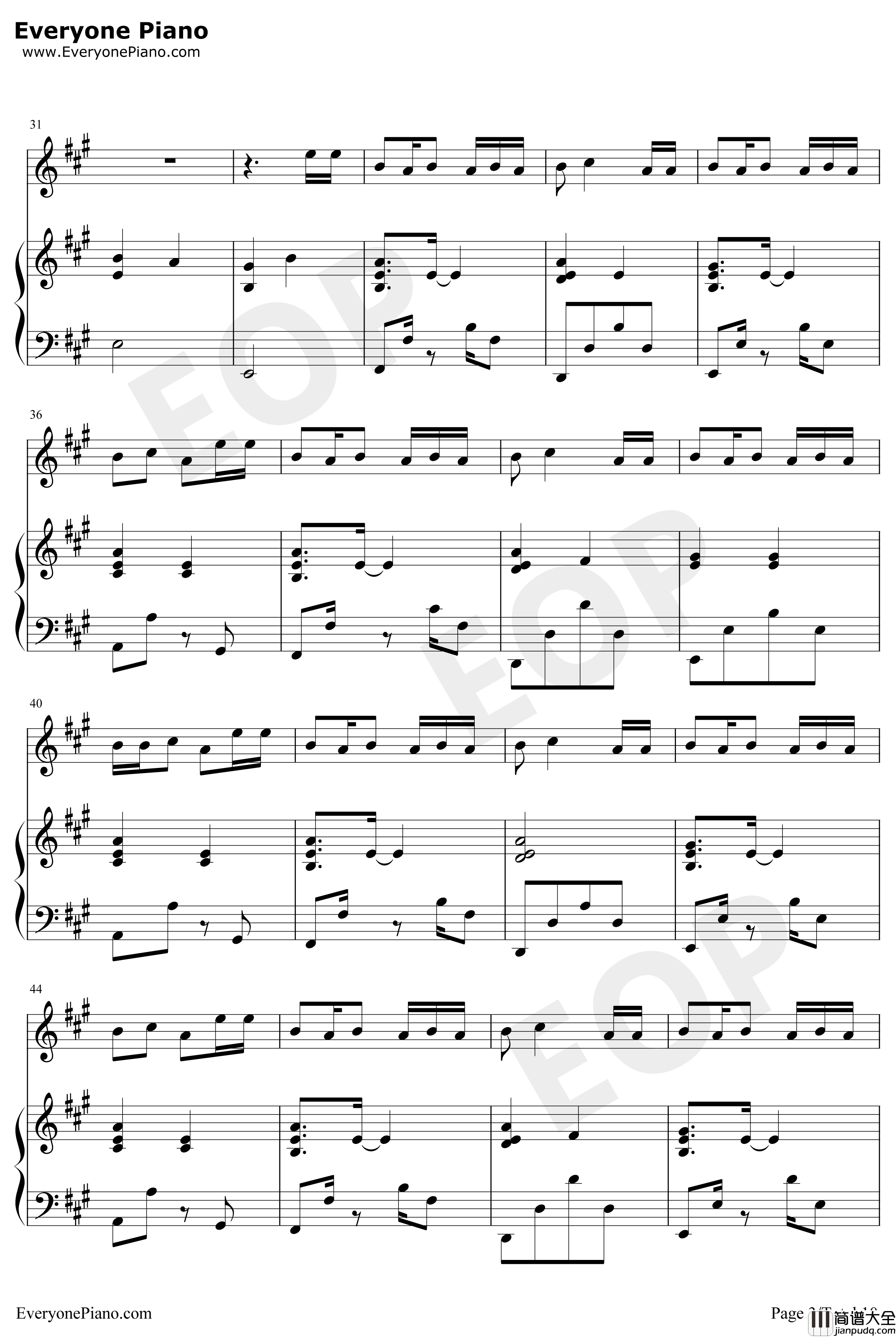 最后的旅行钢琴谱_Rainton桐_记龙族绘梨衣