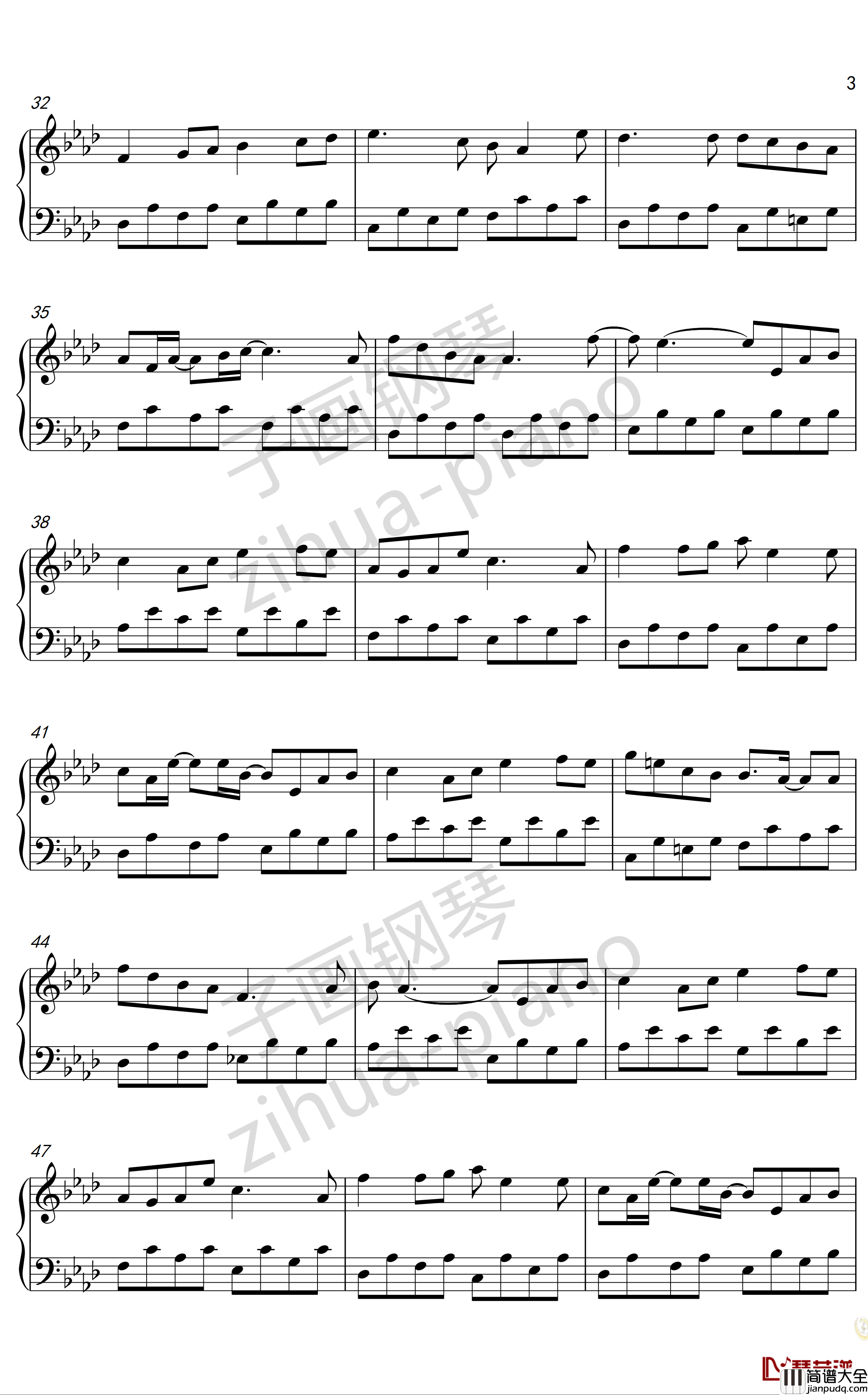 凤凰花开的路口钢琴谱_林志炫_子画钢琴治愈版