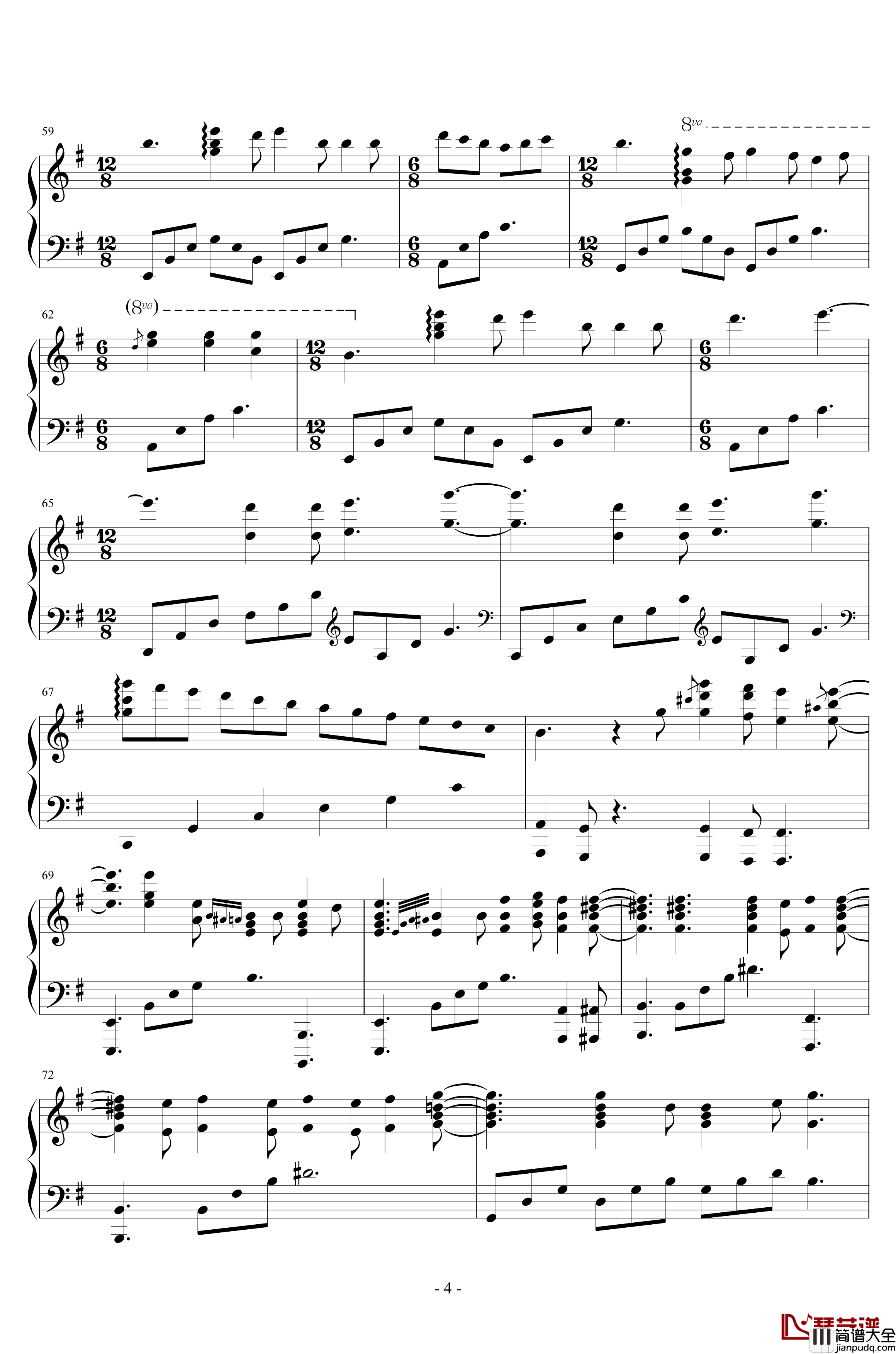 月光下的流泉钢琴谱_Camila_Cabello