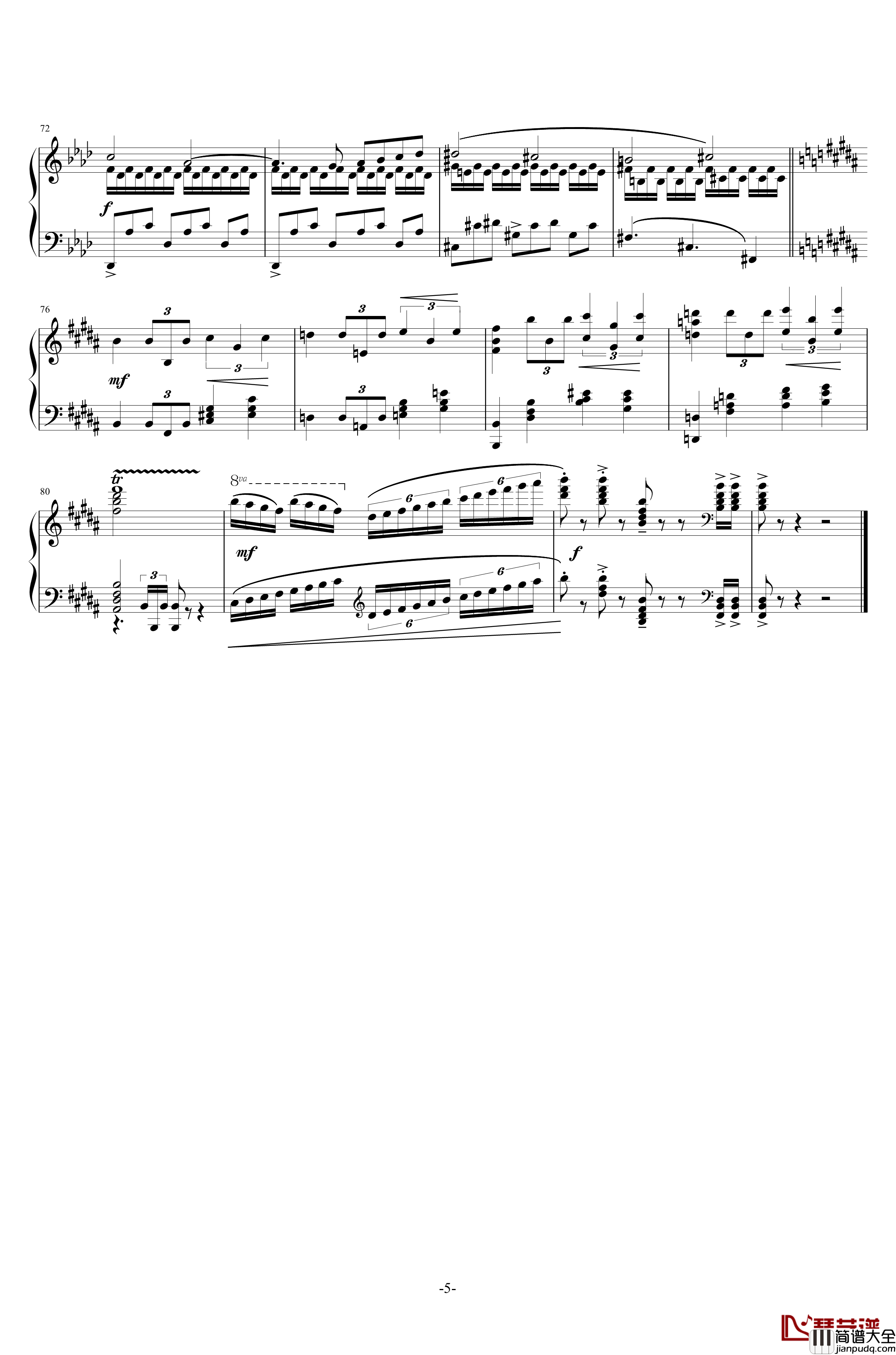 main_theme钢琴谱_八方旅人