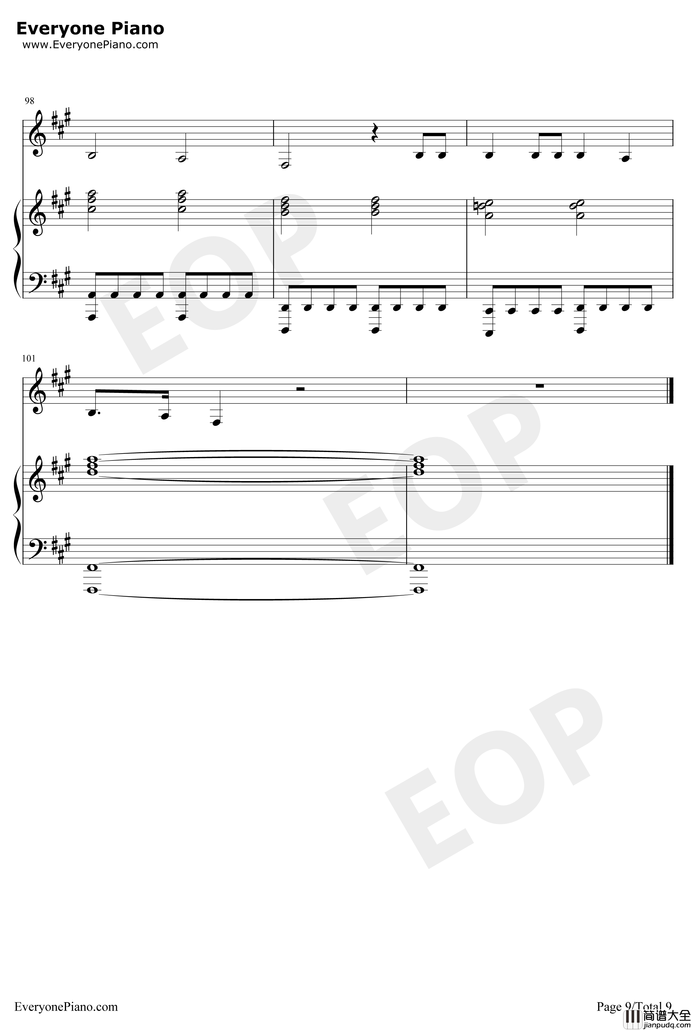 Roi钢琴谱_BilalHassani_2019年欧洲歌唱大赛