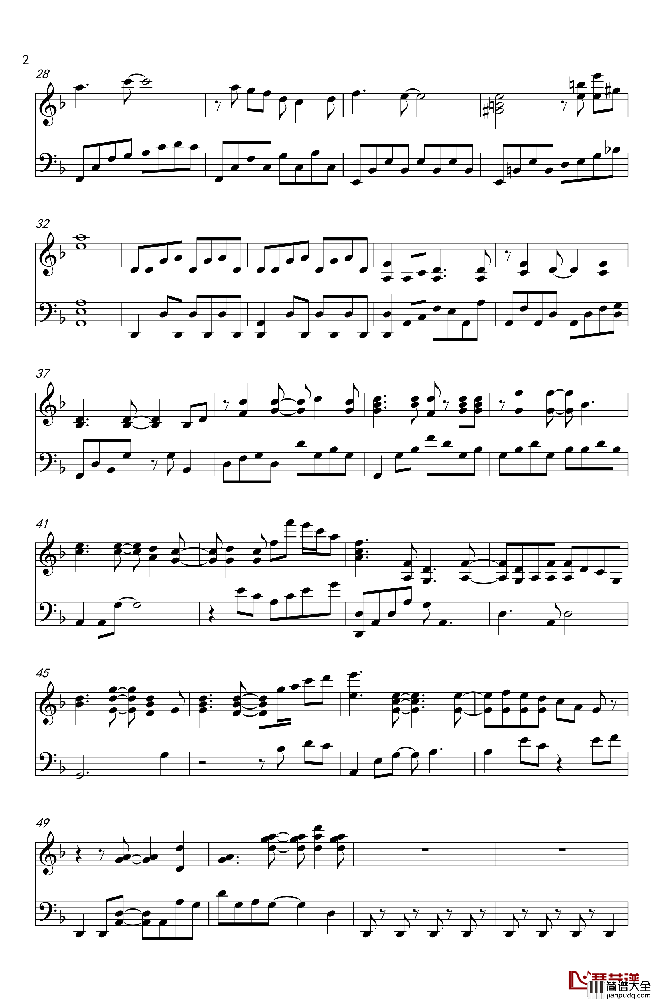 世上始终你好钢琴谱_罗文