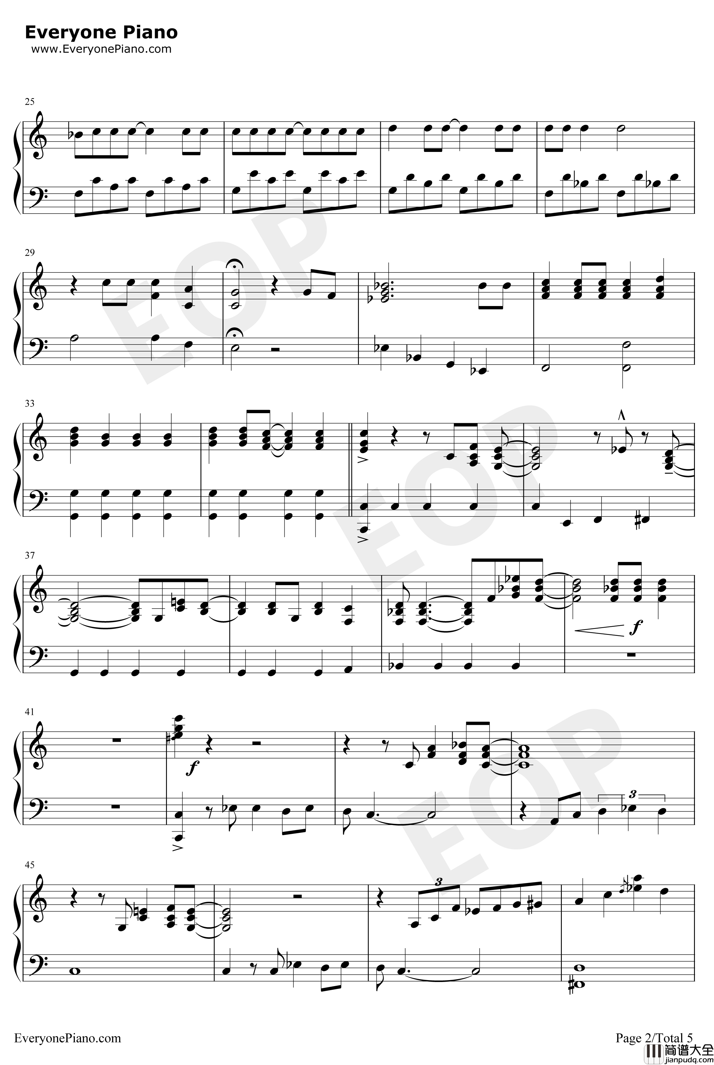 Hakuna_Matata钢琴谱_EltonJohn_狮子王OST