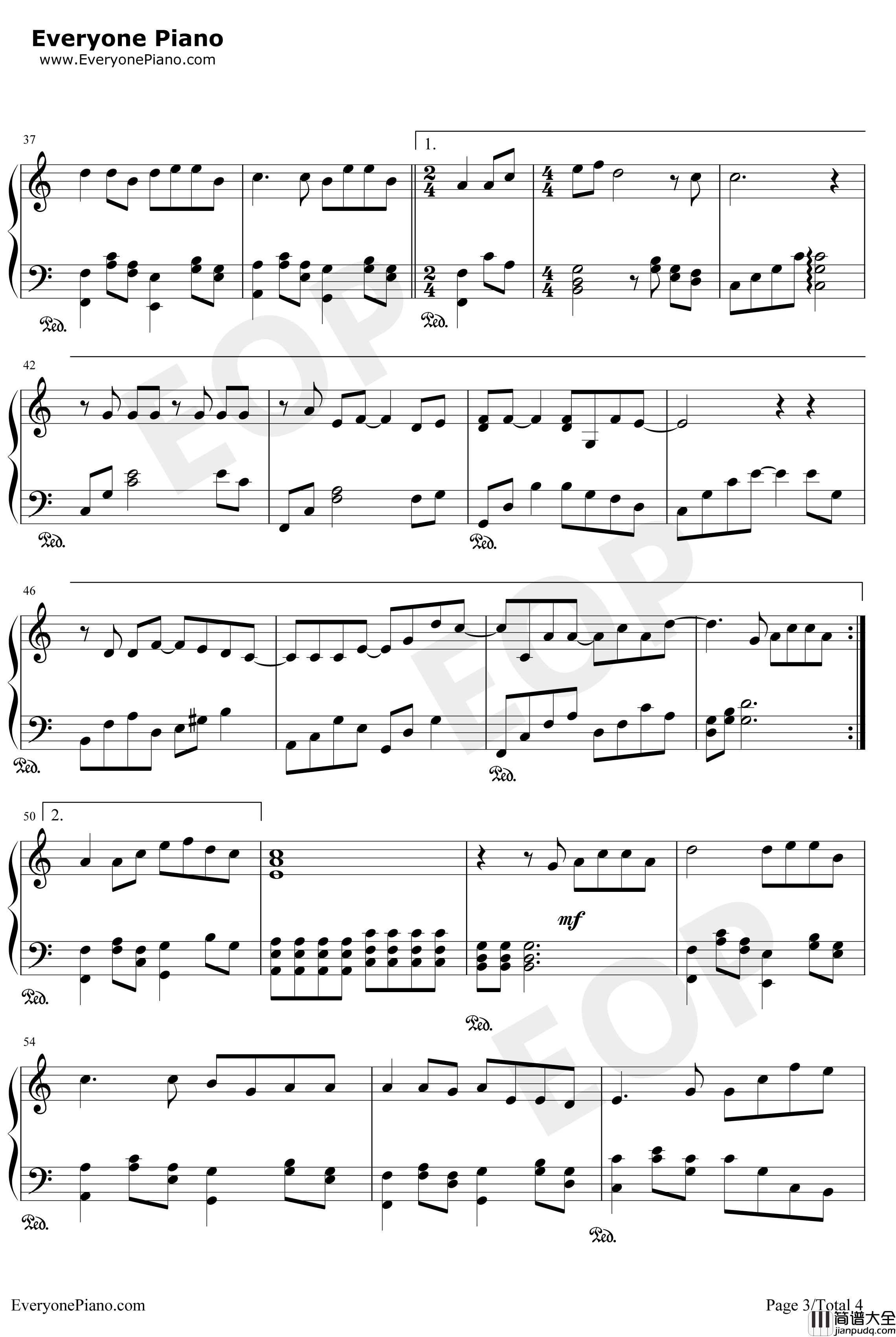 那女孩对我说钢琴谱_黄义达_那女孩对我说