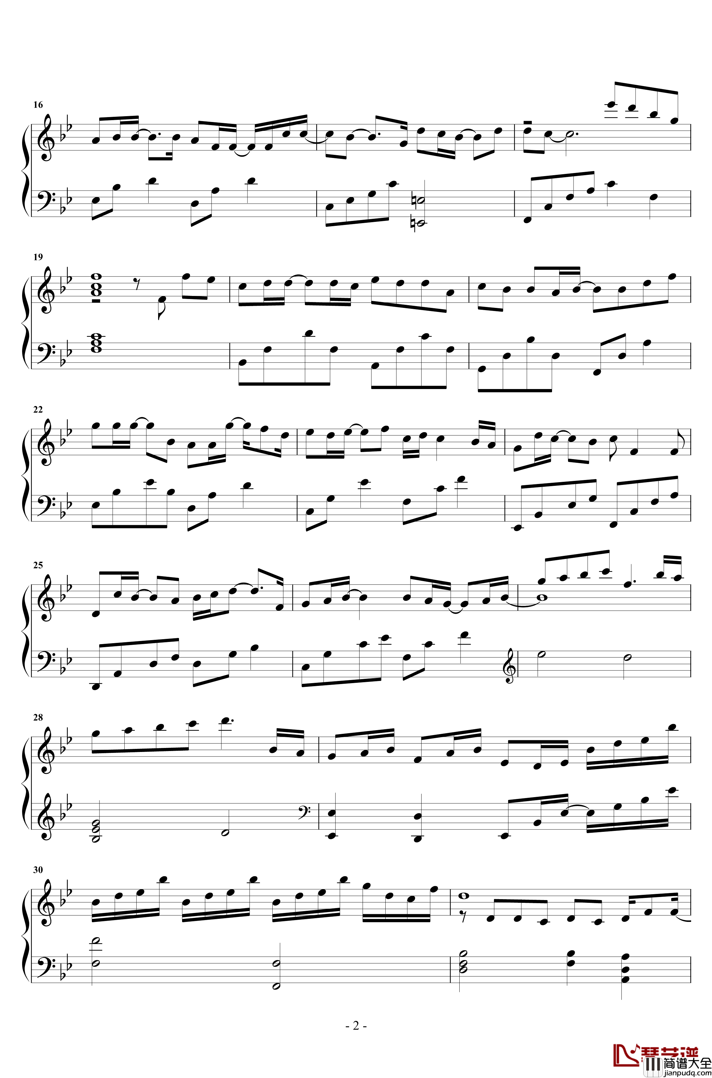 只是太爱你钢琴谱_独奏_张敬轩