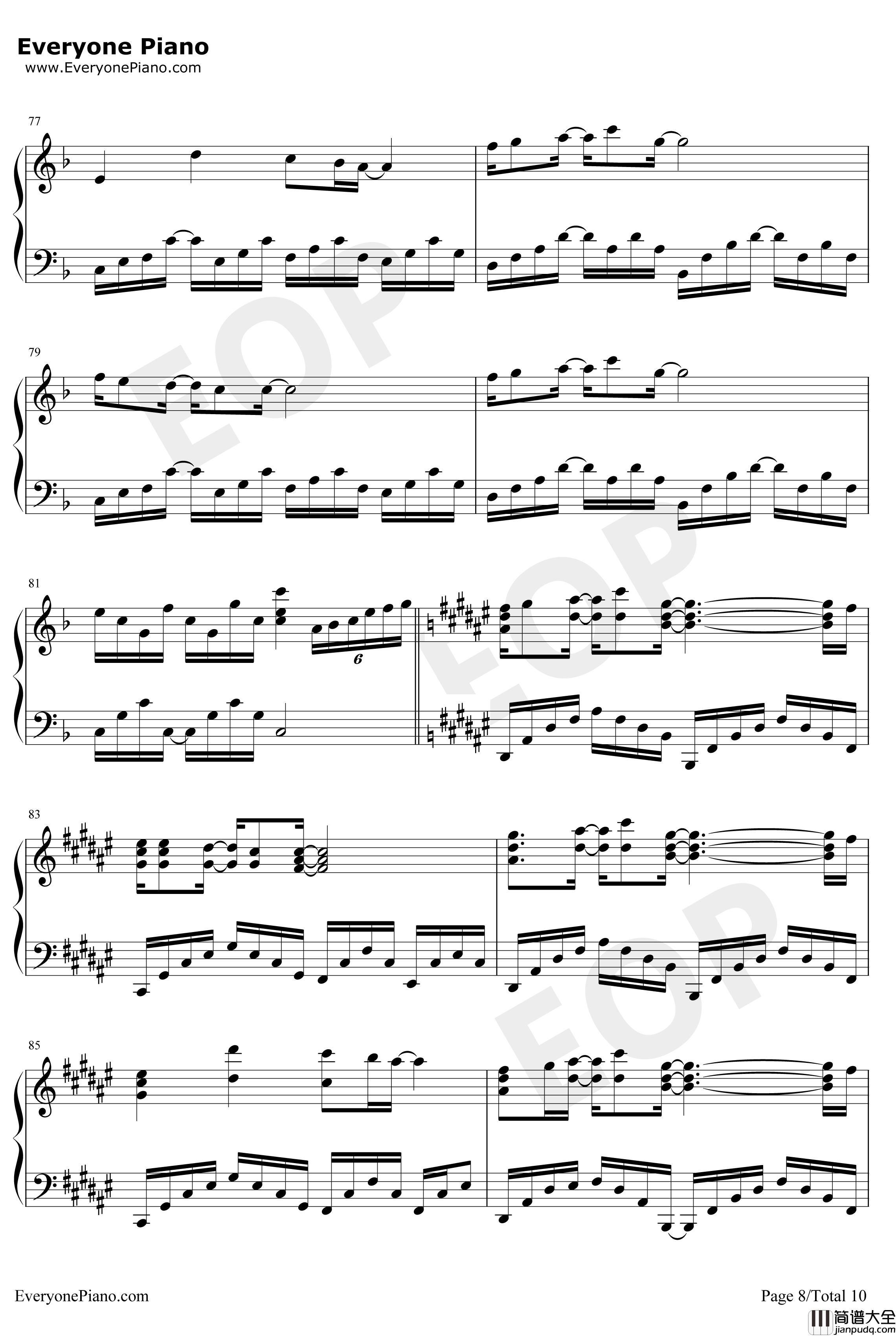 Invisible_Date钢琴谱_sweetARMS_约会大作战万由里裁决主题曲