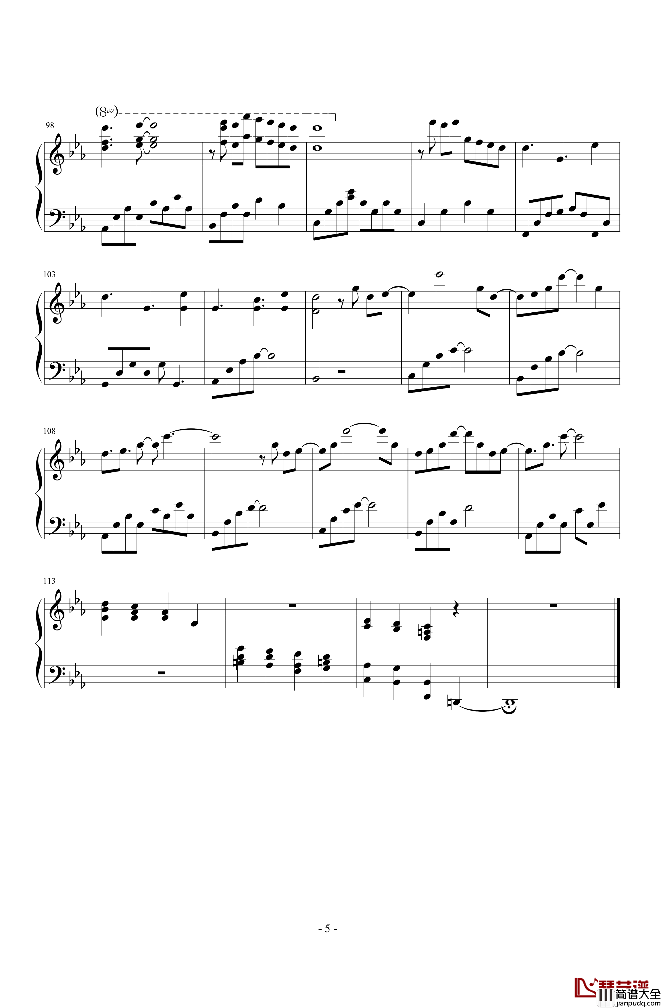 或许等不到消雪钢琴谱~Tell_Me_Where_Future_is_九条咲夜