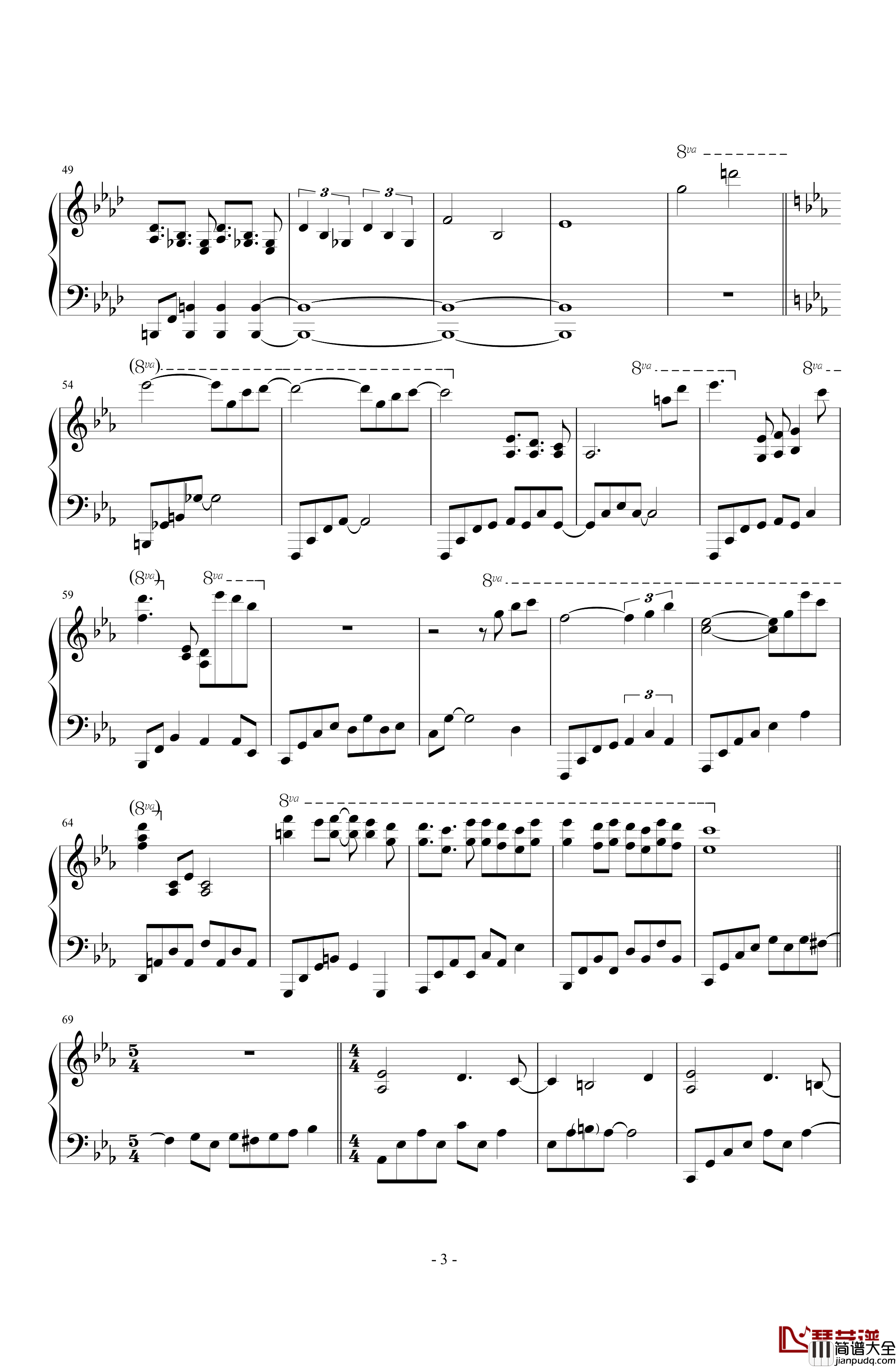 或许等不到消雪钢琴谱~Tell_Me_Where_Future_is_九条咲夜