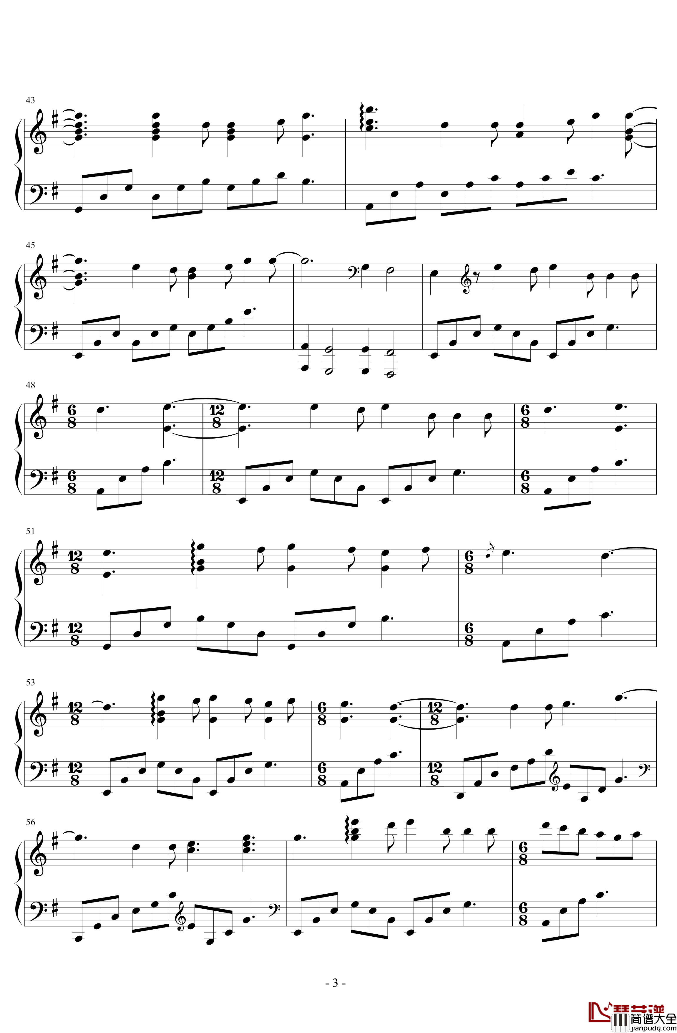 爱乐之城钢琴谱_爵士版_City_of_Stars