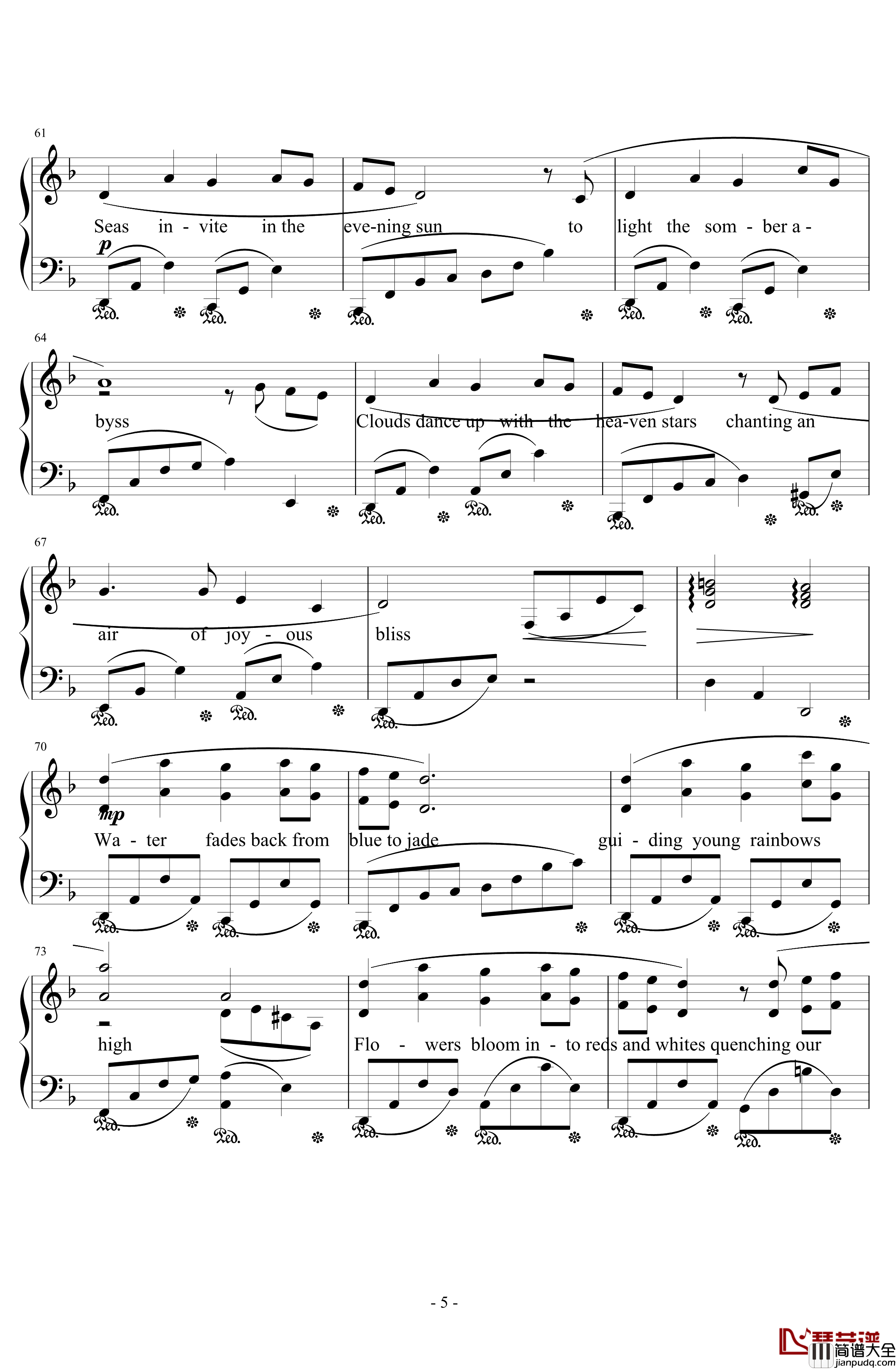 Distant_Worlds钢琴谱_FFXI_浜口史郎